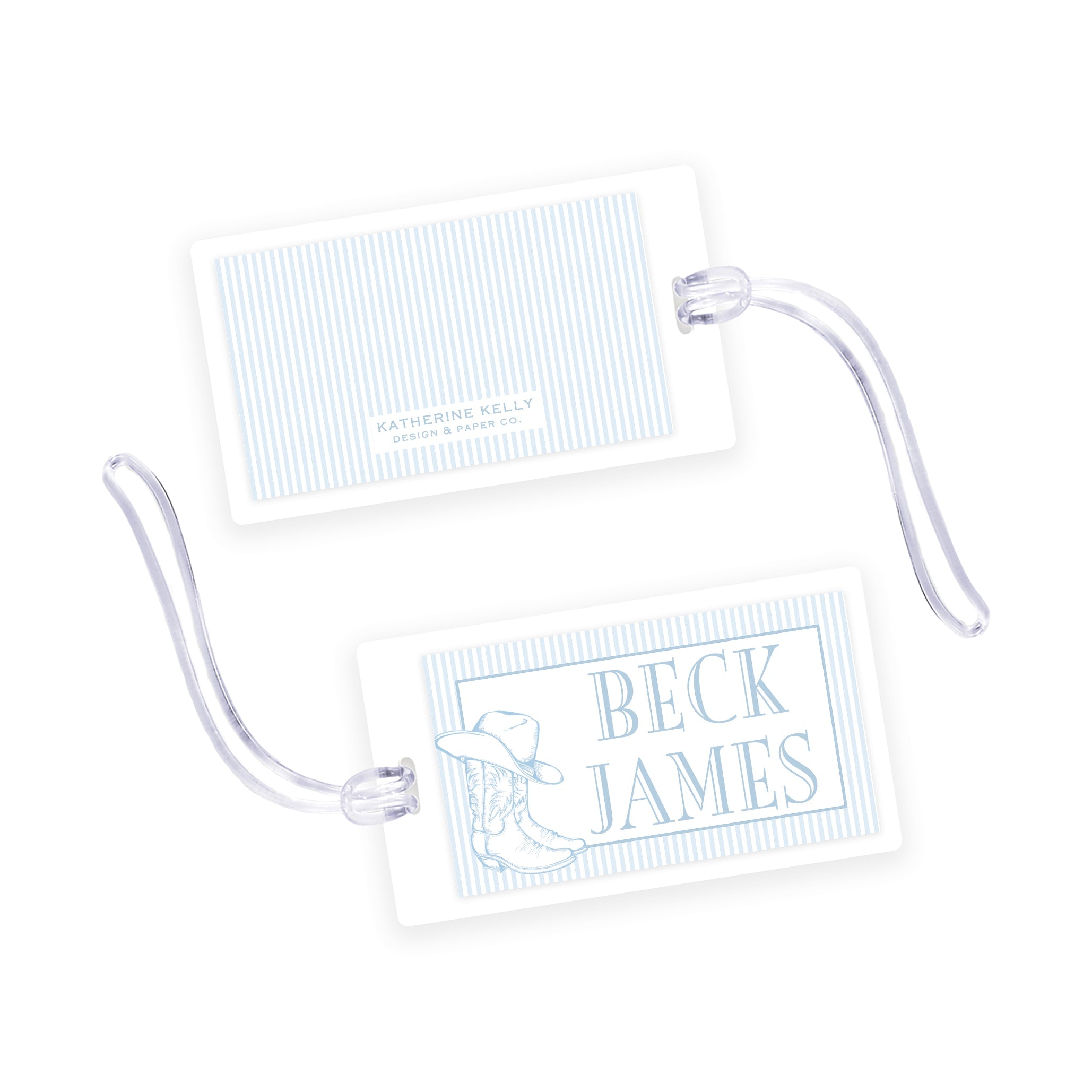 Cowboy Boot Laminated Bag Tag