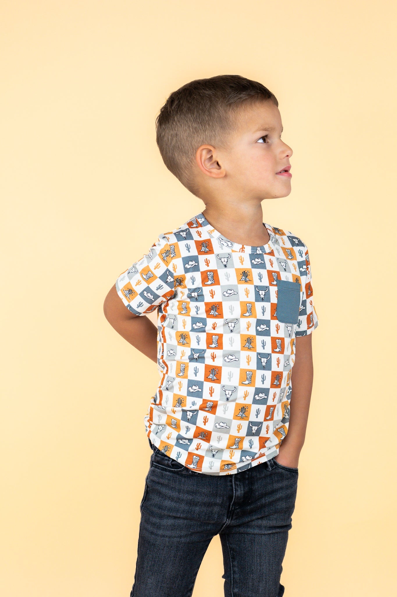 Wild West Checkers Dream Pocket Tee