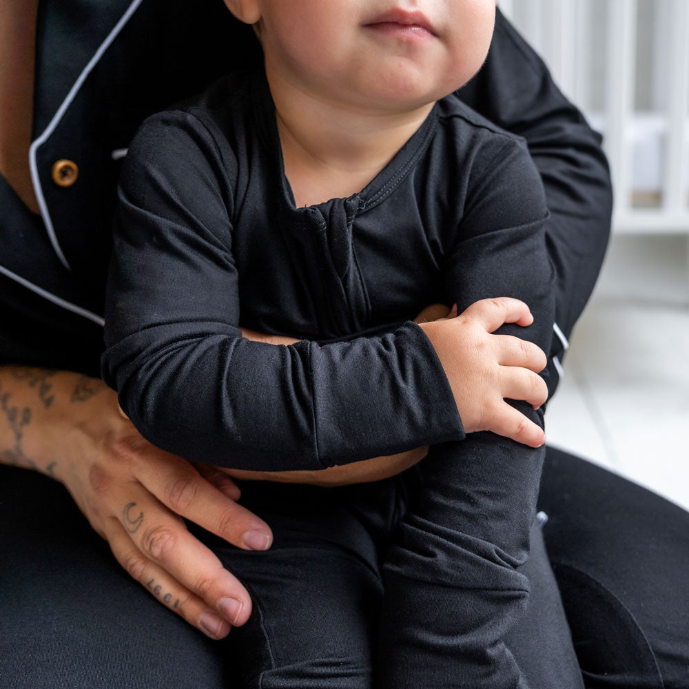 Allie Black Bamboo Convertible Footie (2t-4t)