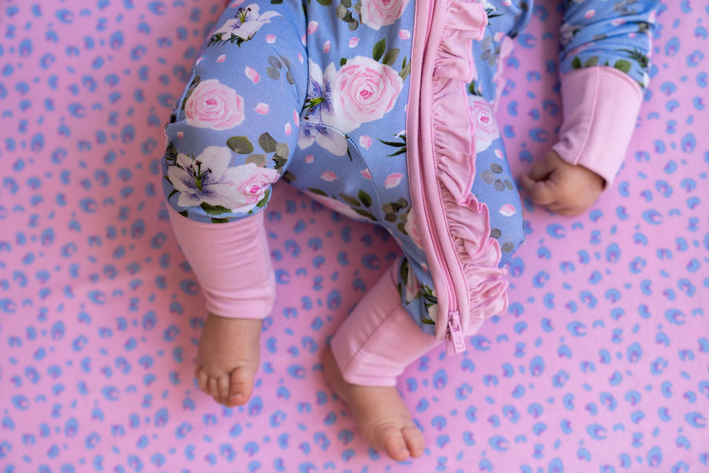 Lillian Floral Bamboo Ruffle Convertible Footie (2t-4t)