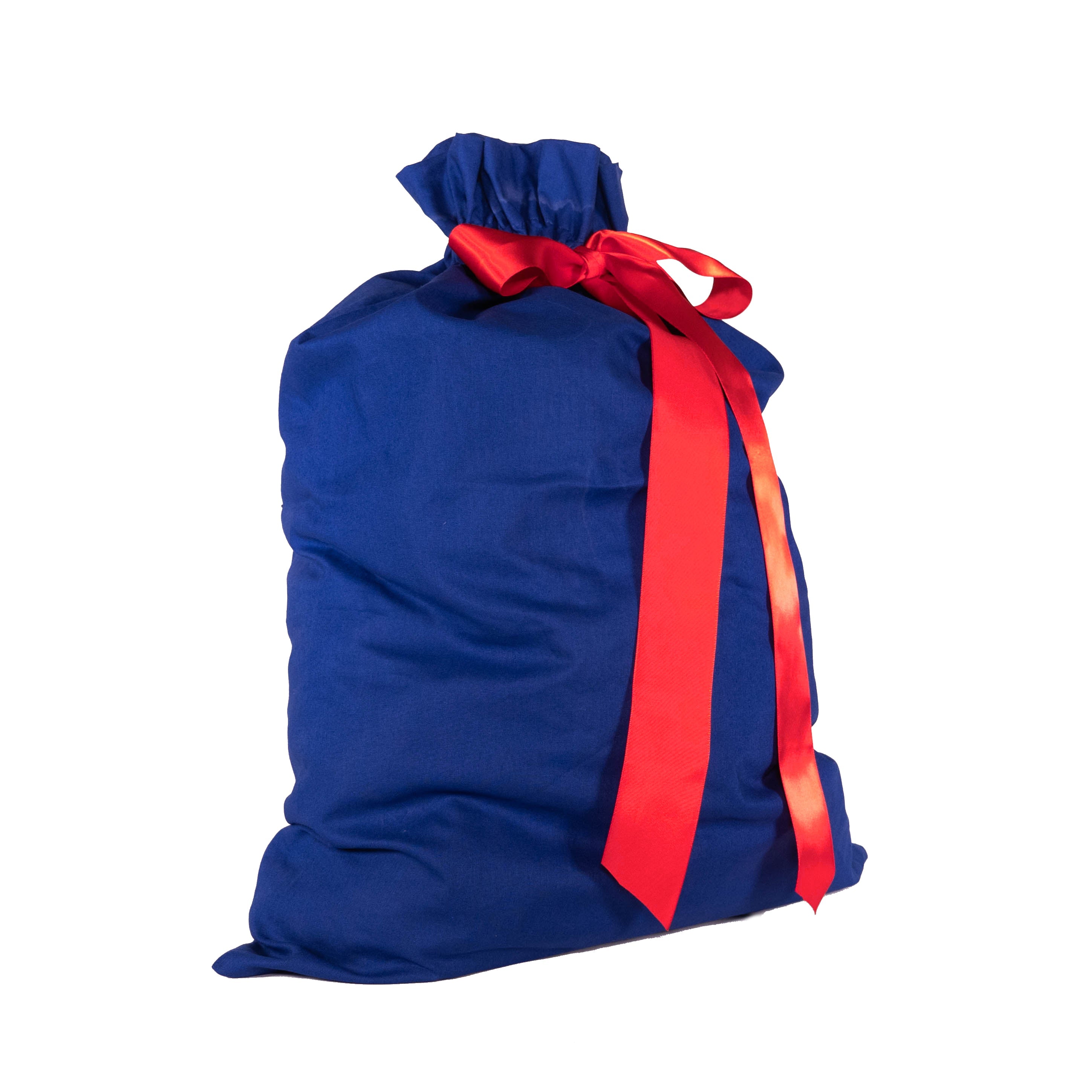 Evertie: Large Blue Tie Bag With Satin Ribbon Closure