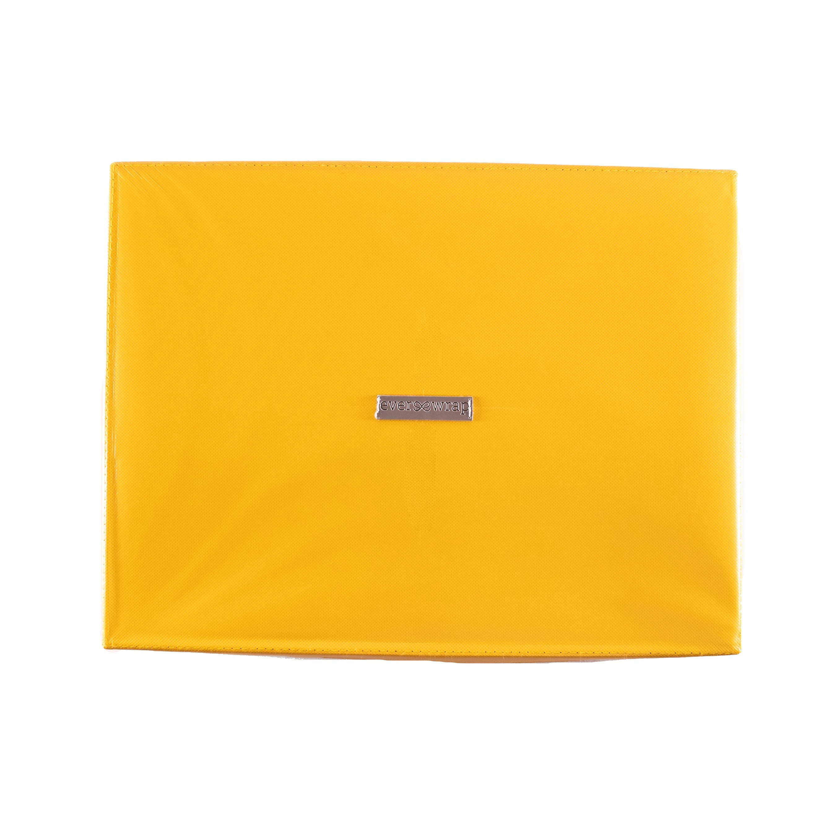 Everbox: Extra Large Yellow Collapsible Gift Box With White Grosgrain Ribbon Attached