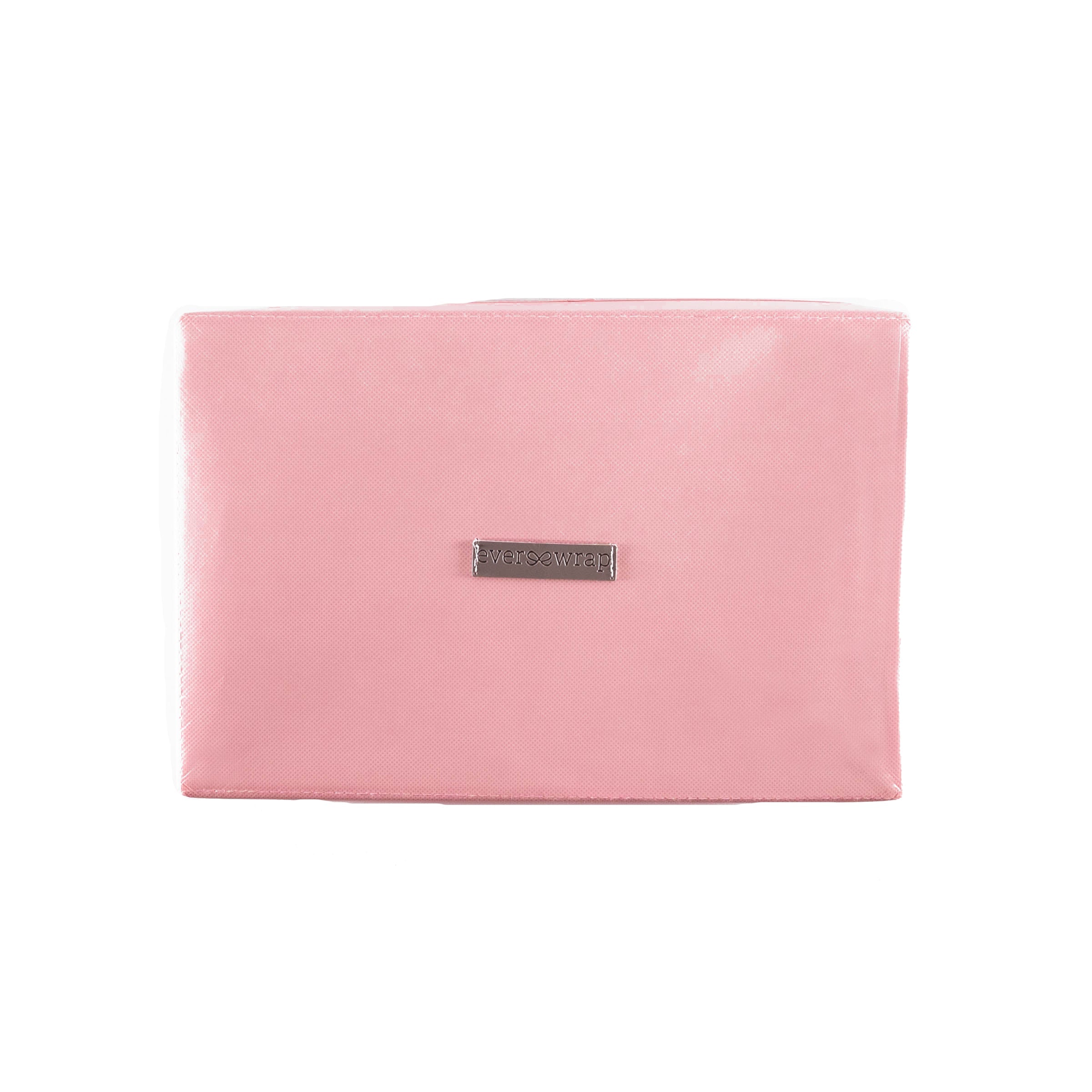 Everbox: Medium Pink Collapsible Gift Box With Black + White Grosgrain Ribbon