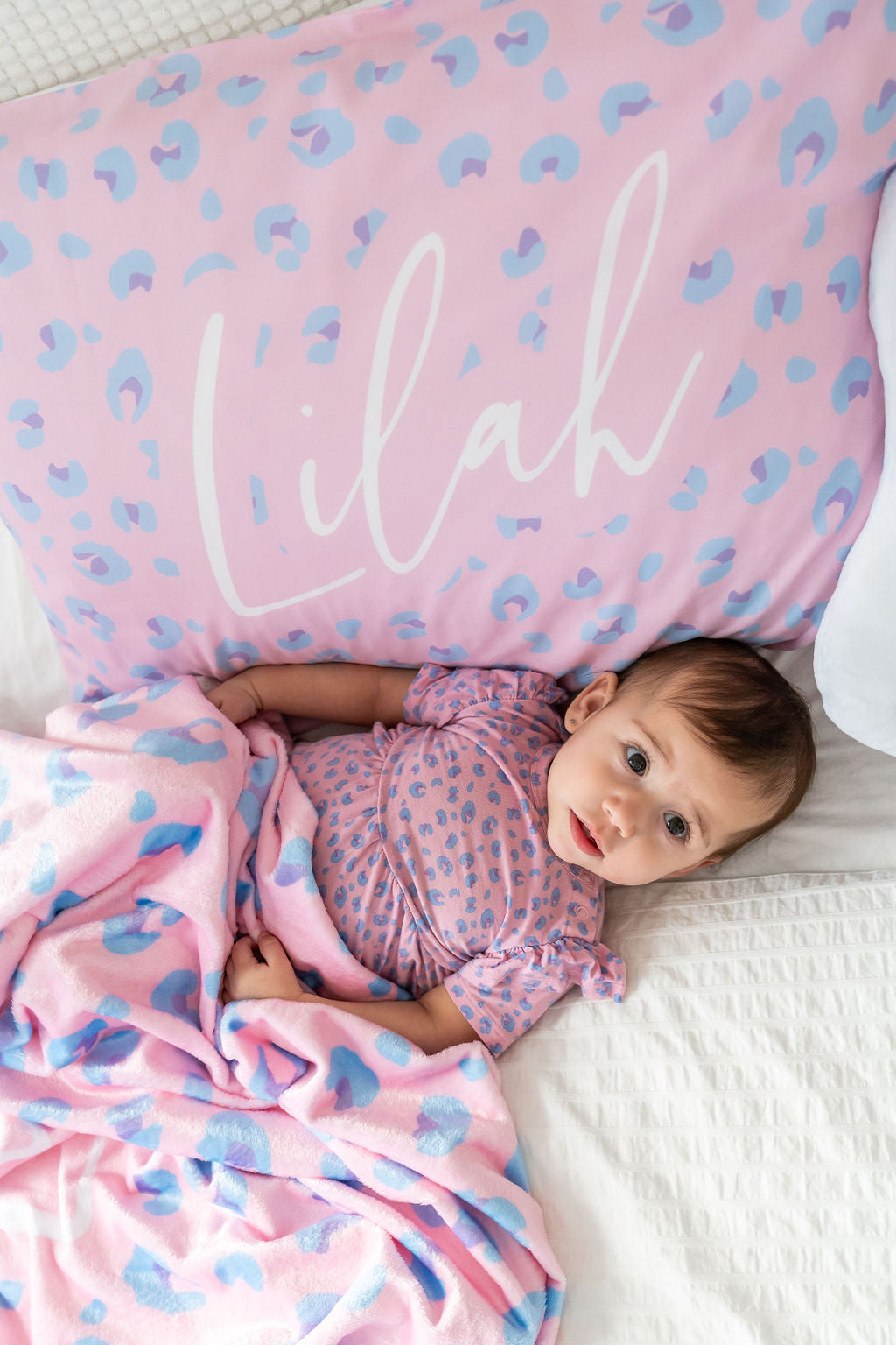 Lillian Leopard Personalized Minky Blanket