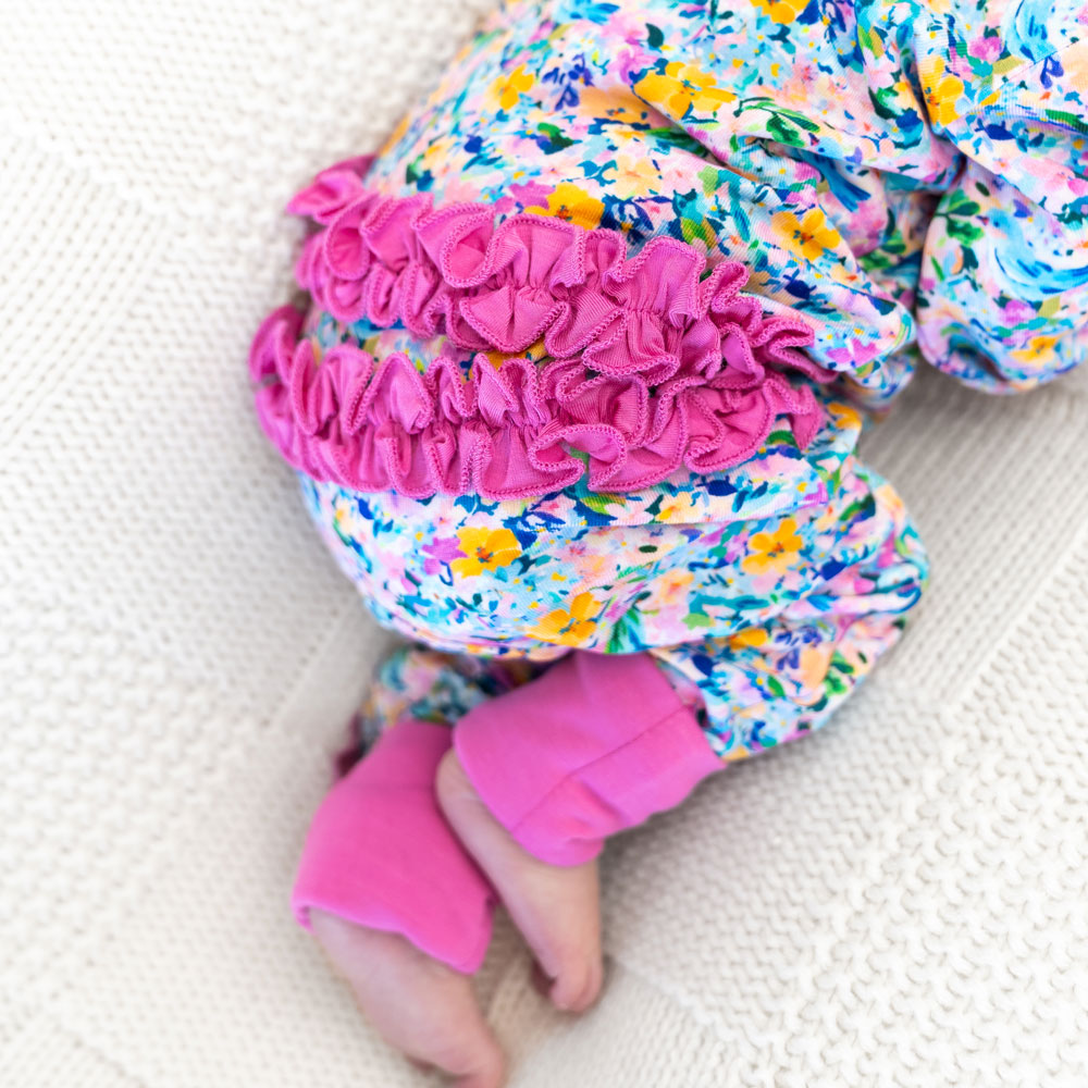 Anna Grace Bamboo Ruffle Convertible Footie