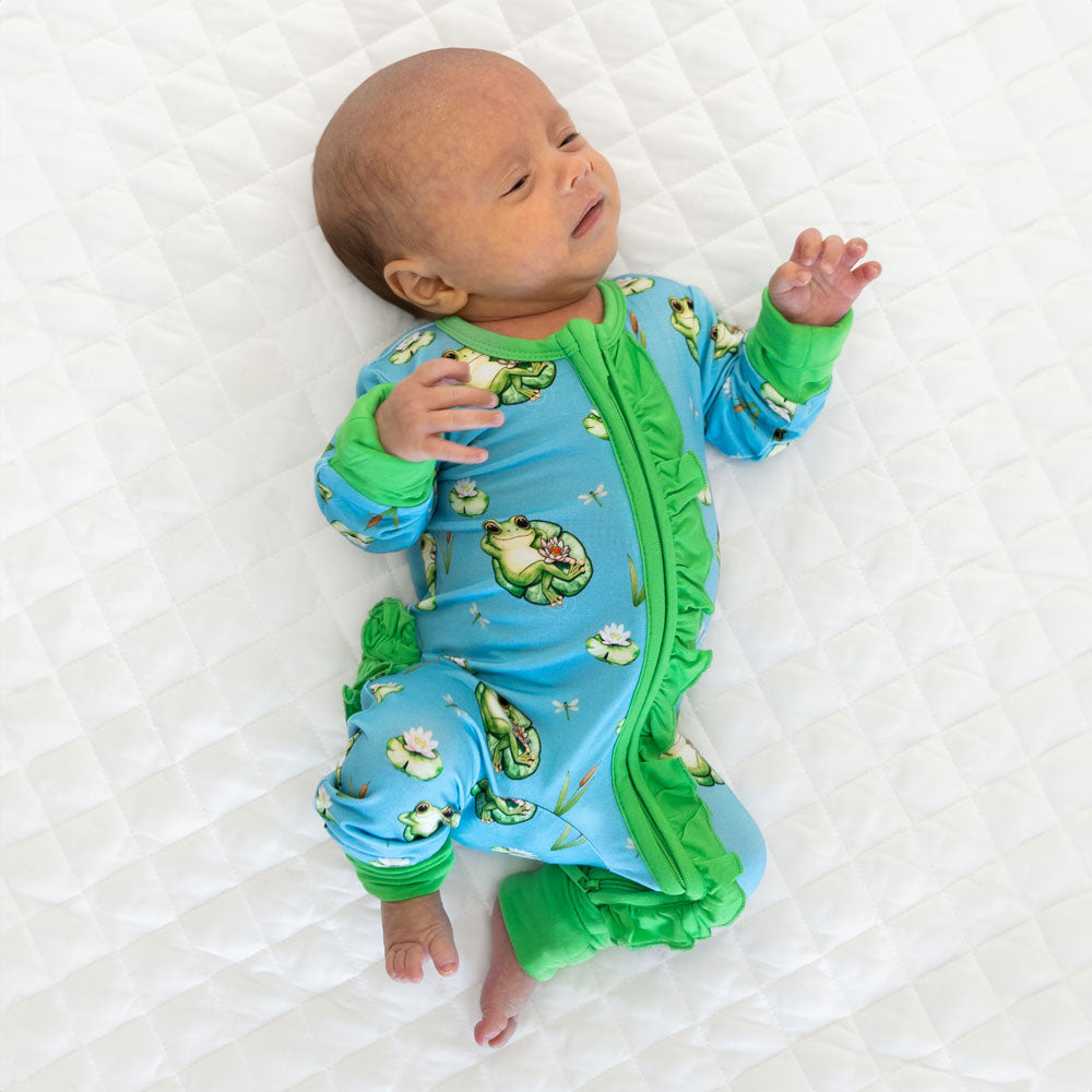 Amelia Bamboo Ruffle Convertible Footie