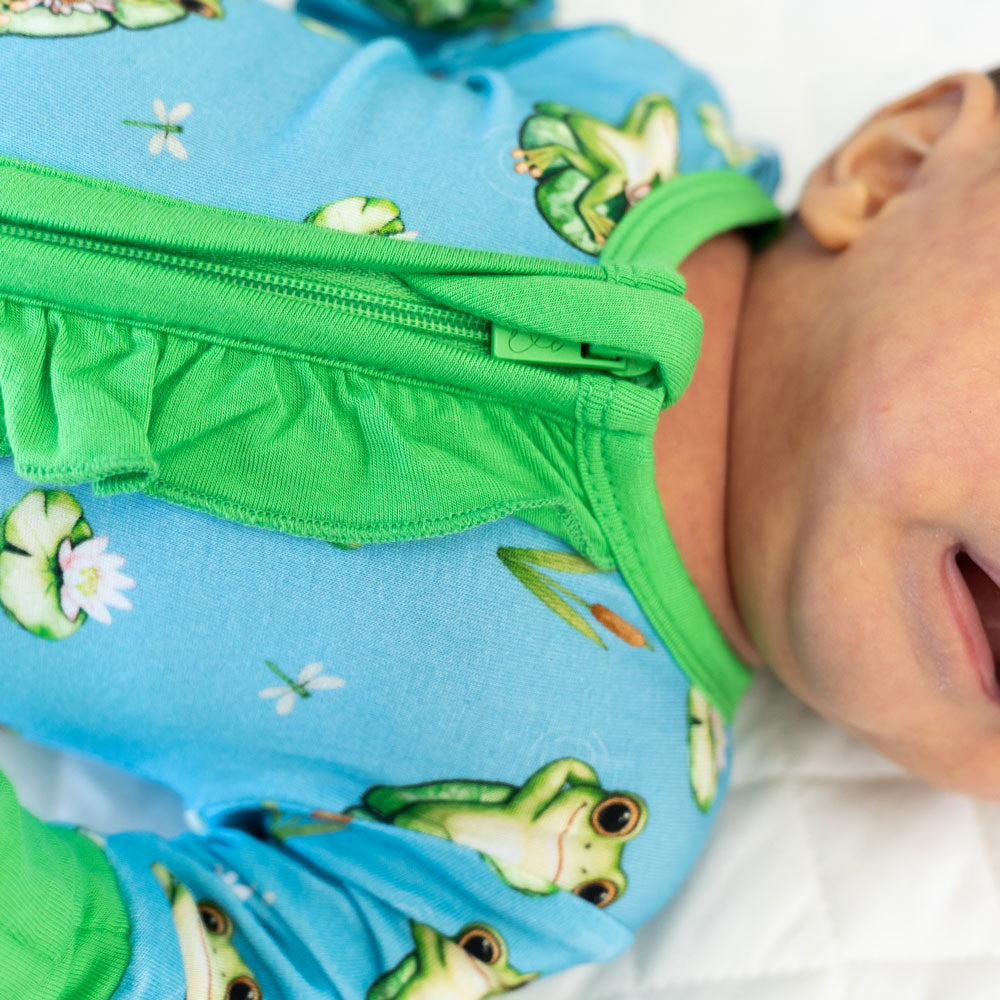 Amelia Bamboo Ruffle Convertible Footie