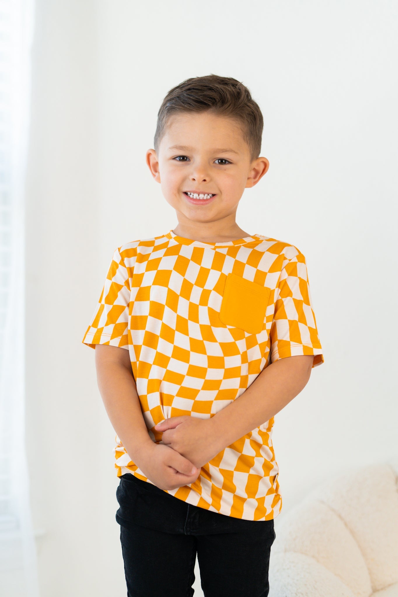 Sunshine Wave Checks Dream Pocket Tee