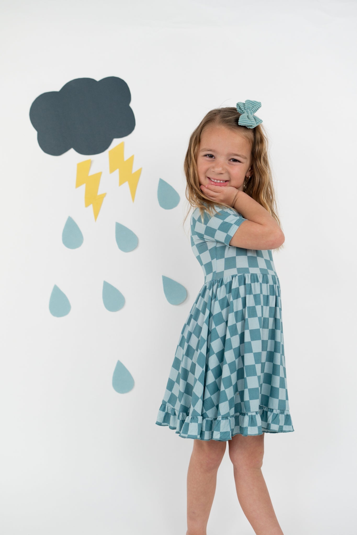Stormy Checkers Dream Ruffle Dress
