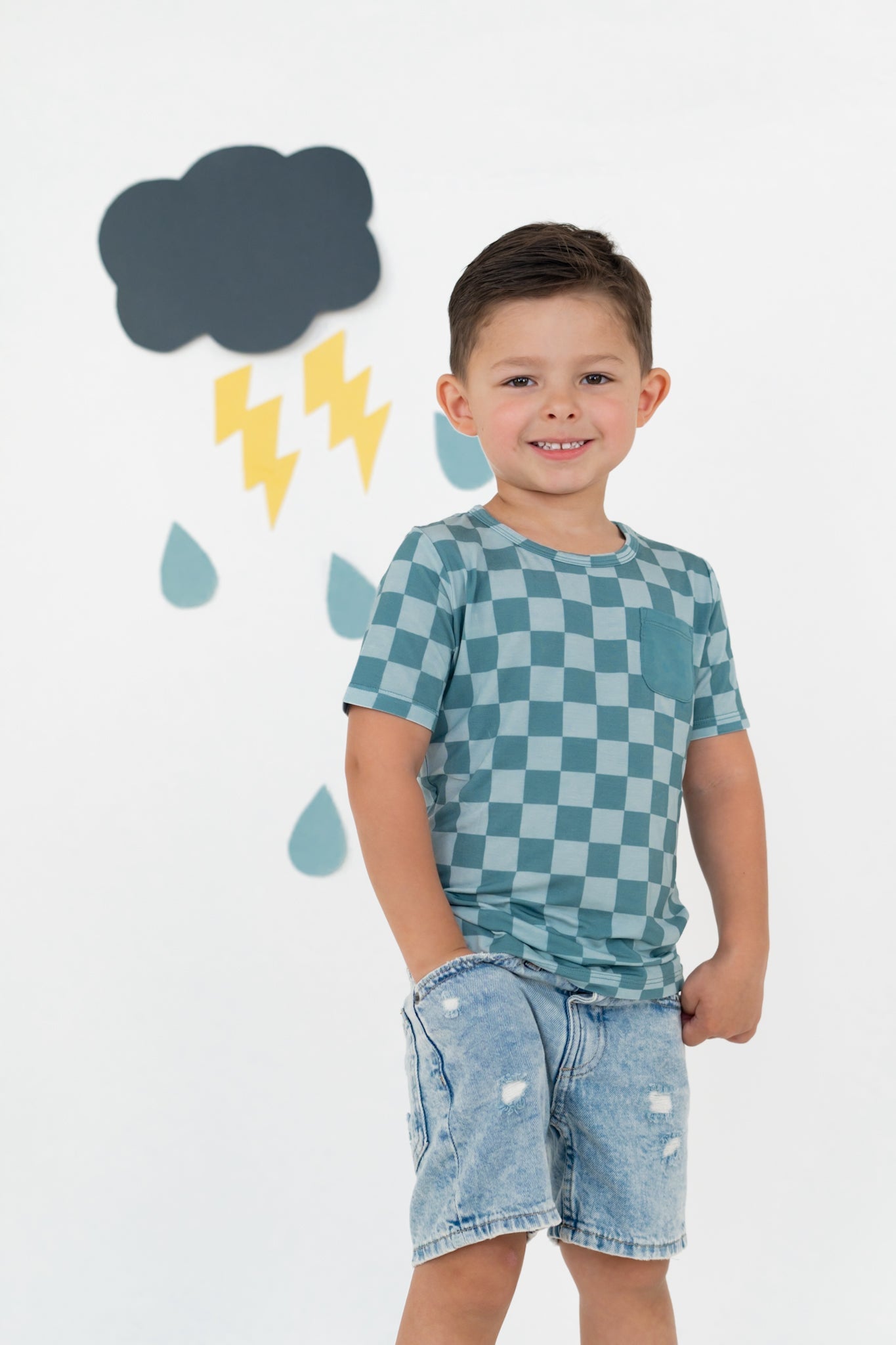 Stormy Checkers Dream Pocket Tee