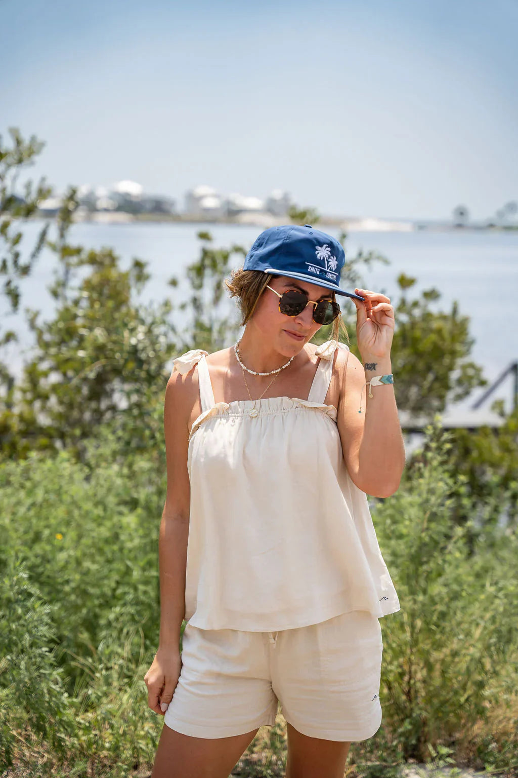 Women's Bamboo Breeze Tie-shoulder Top Sand Dollar