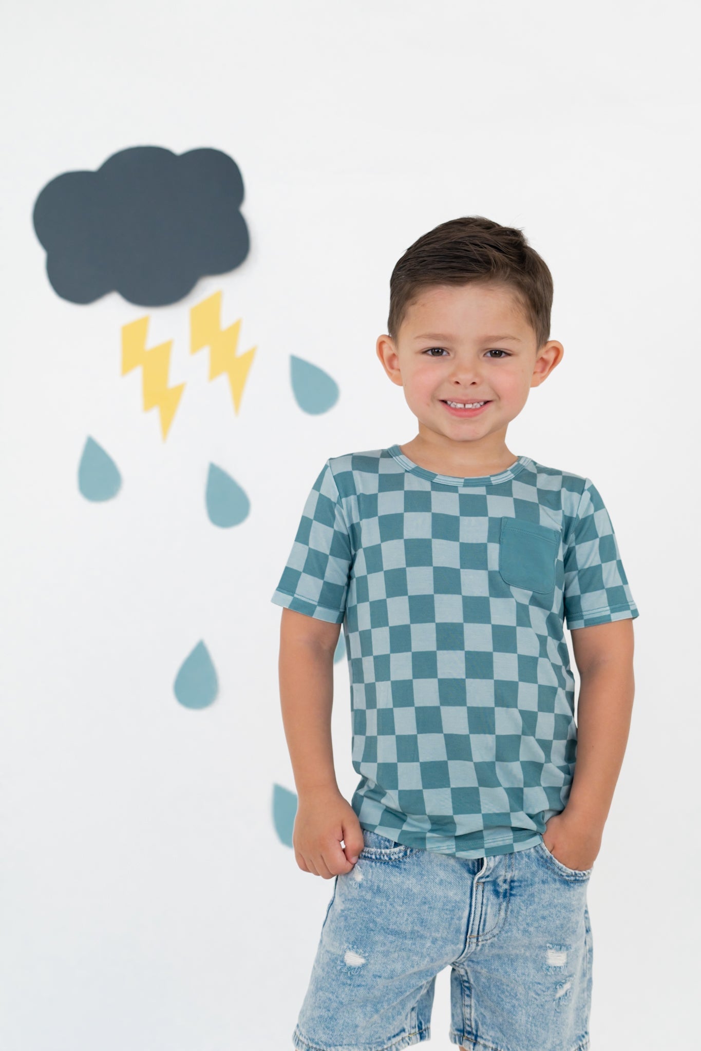 Stormy Checkers Dream Pocket Tee