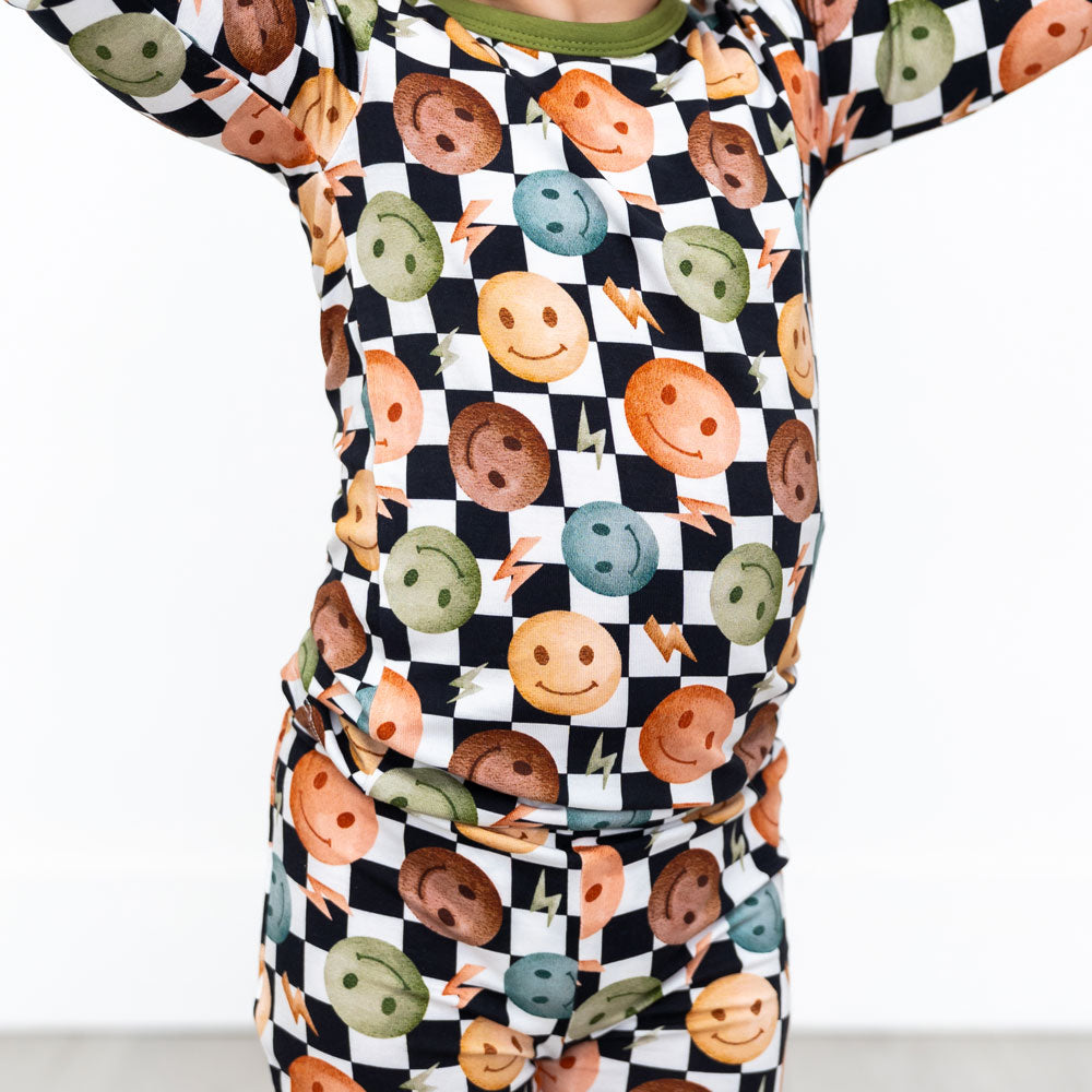 Luke Smiley Checks Bamboo 2-piece Long Sleeve Set