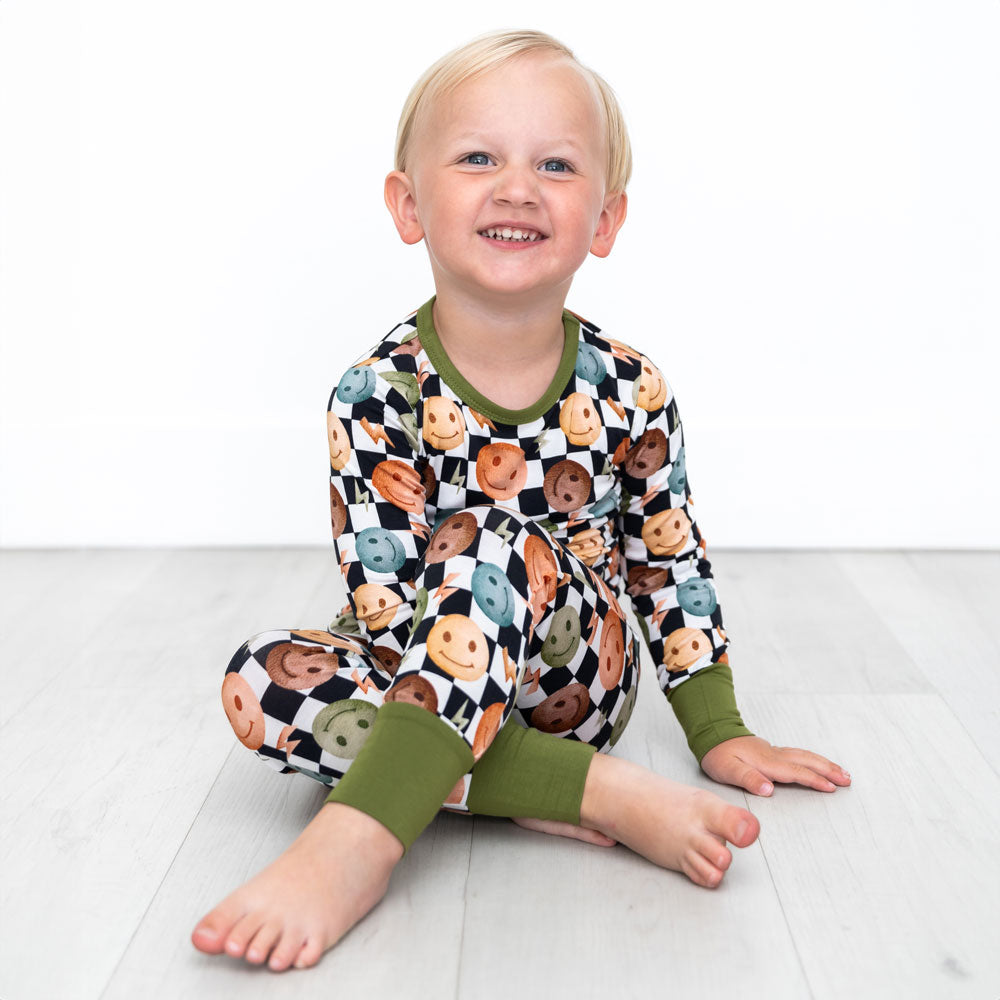 Luke Smiley Checks Bamboo 2-piece Long Sleeve Set