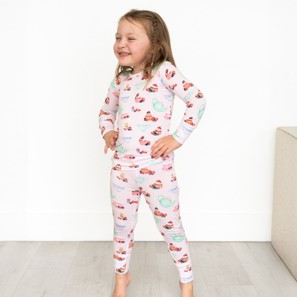 Lillian's Garden Tea Party Bamboo 2-piece Long Sleeve Set