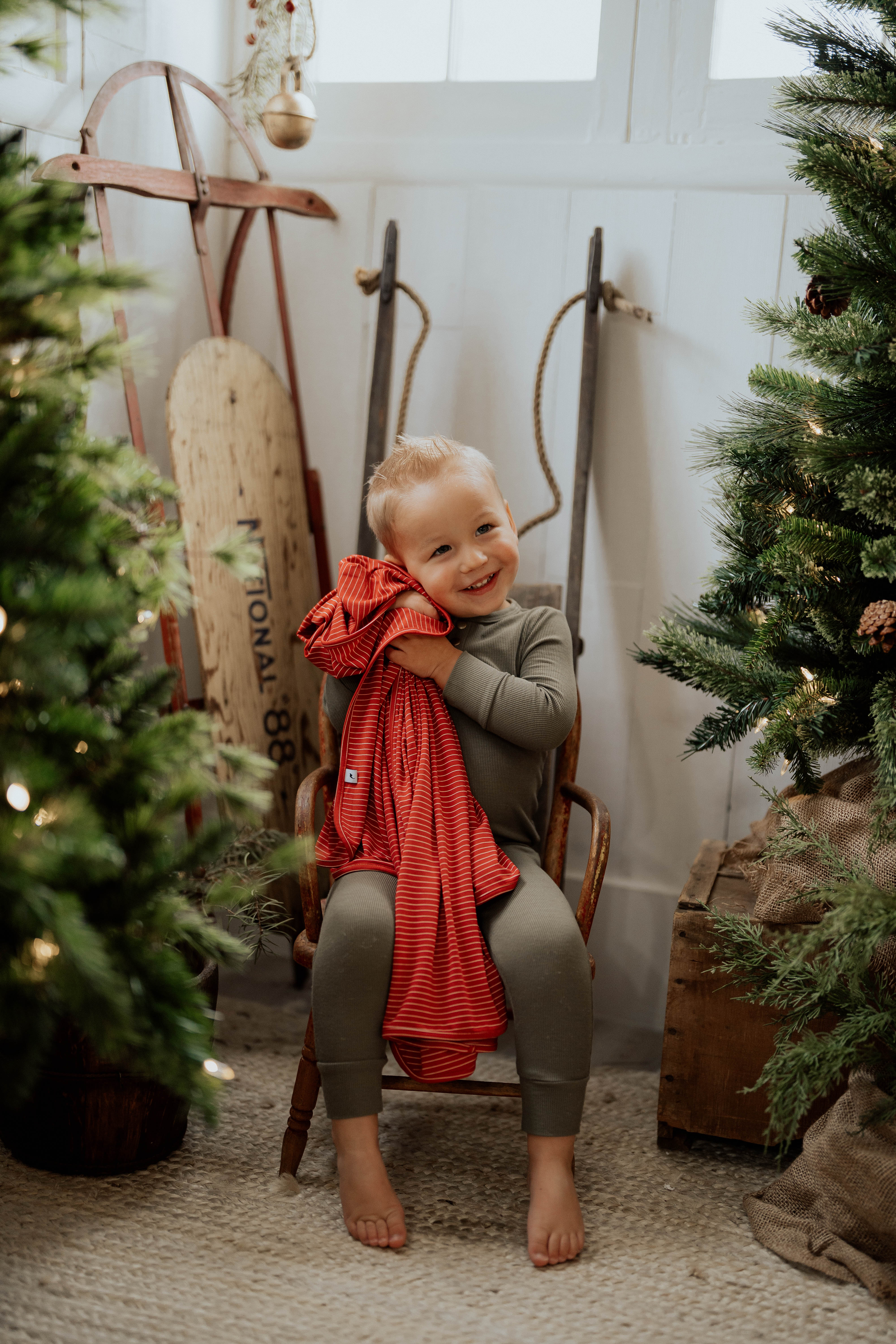 Red Stripe Stretchy Swaddle