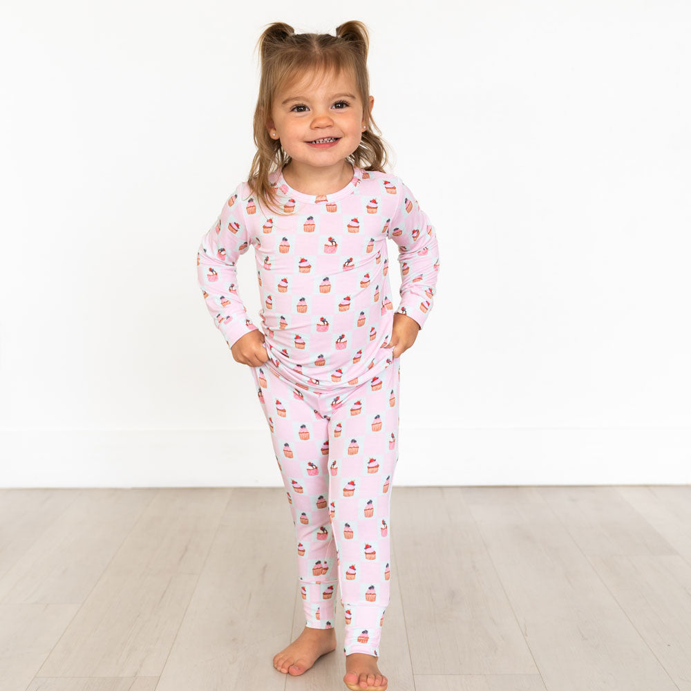 Lillian's Garden Cupcakes Bamboo 2-piece Long Sleeve Set