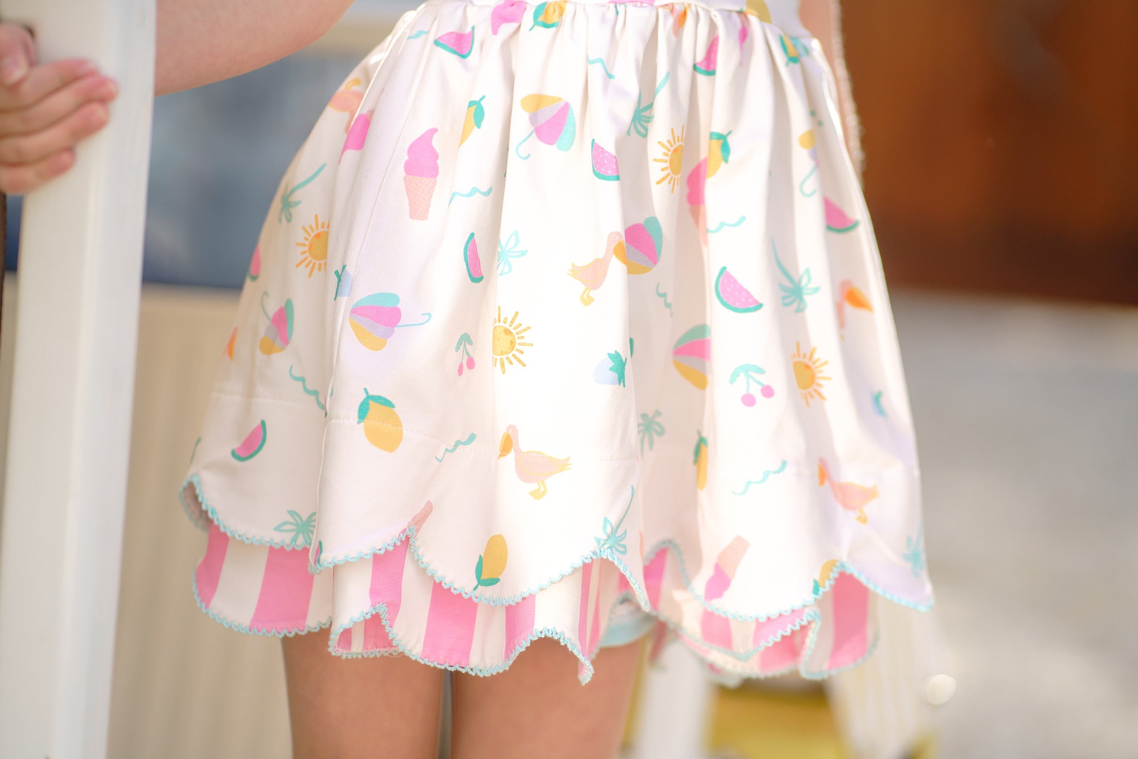 Seaside Stripes Scallop Tunic Set