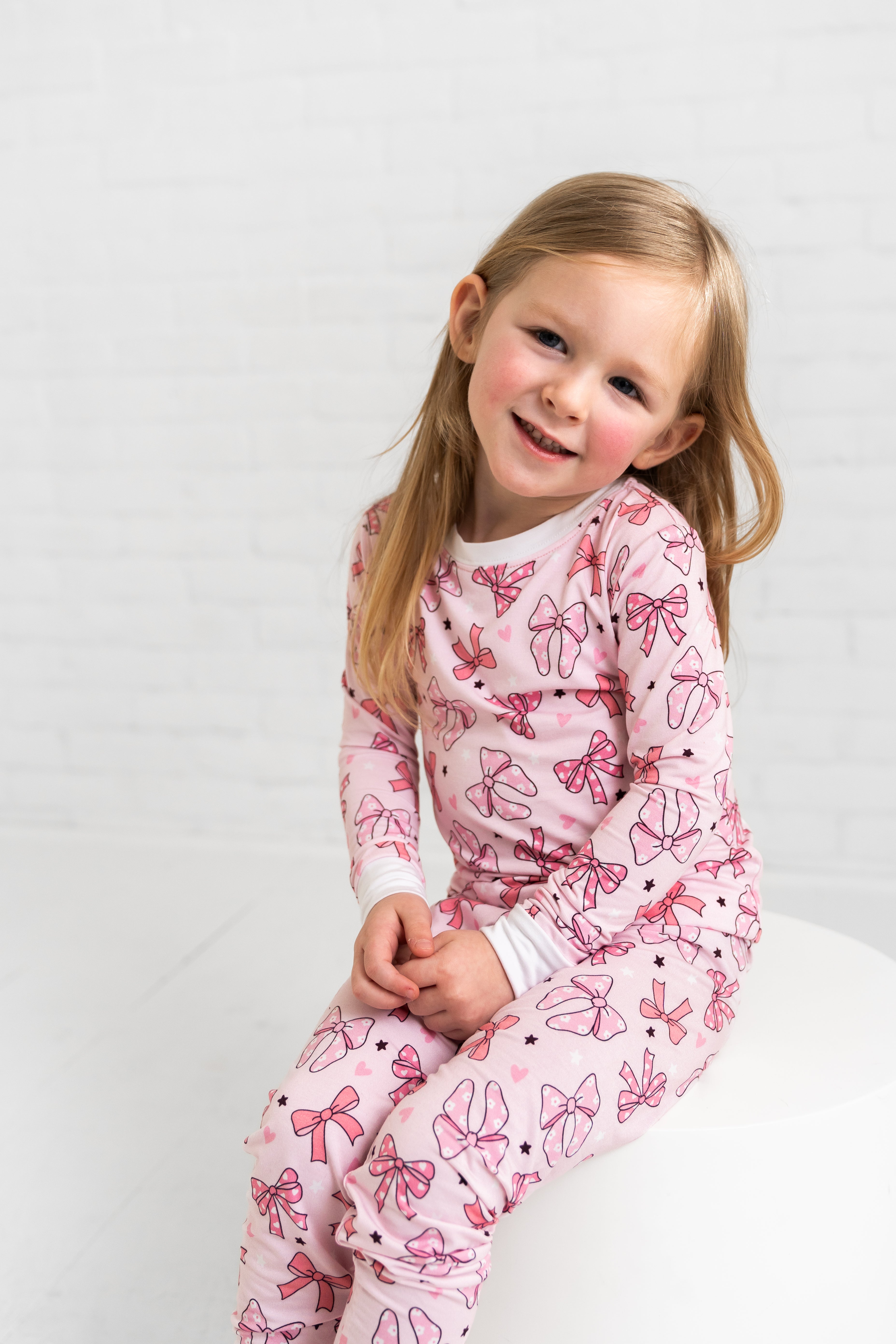 Two Piece Pink Bow Set