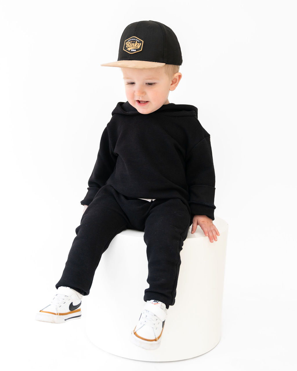 Onyx Waffle Knit Joggers