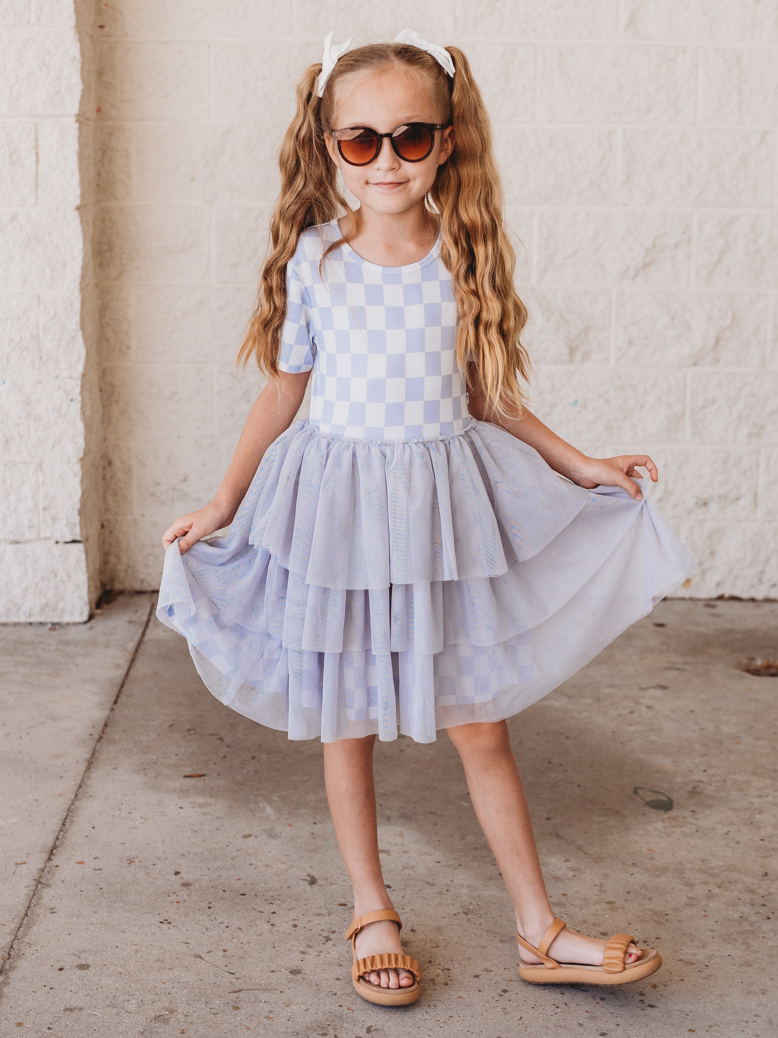 Cloudy Checkers Dream Tutu Dress