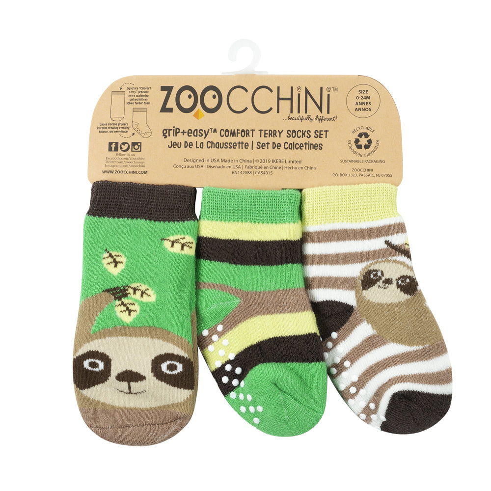 Baby/toddler Terry Socks Set (3-pk) - Silas The Sloth