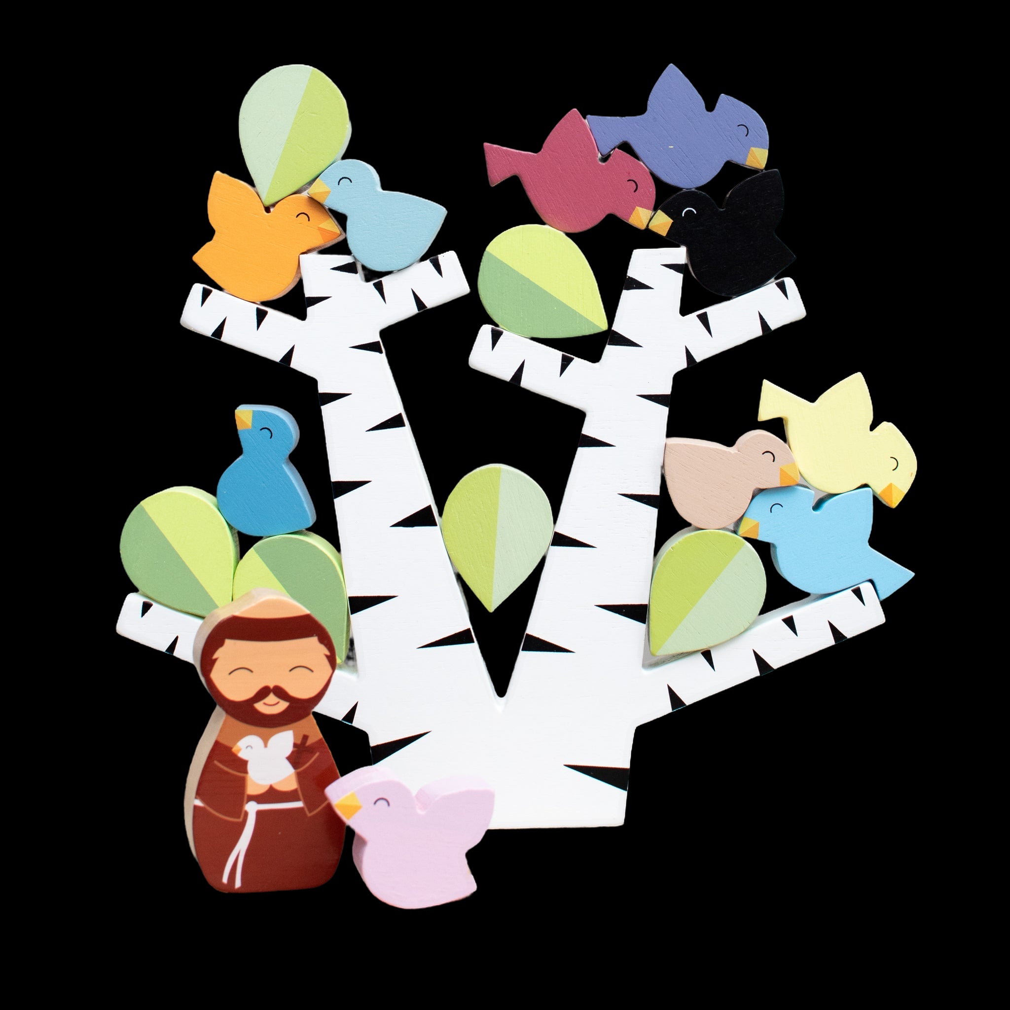 St. Francis Preaches To The Birds Wooden Stacking Toy