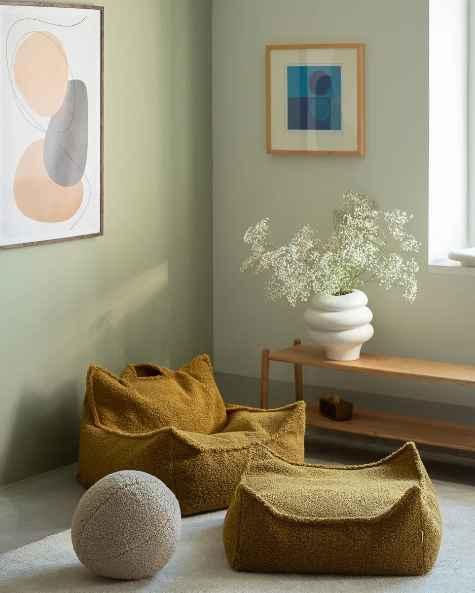 Maple Beanbag Chair And Ottoman Set