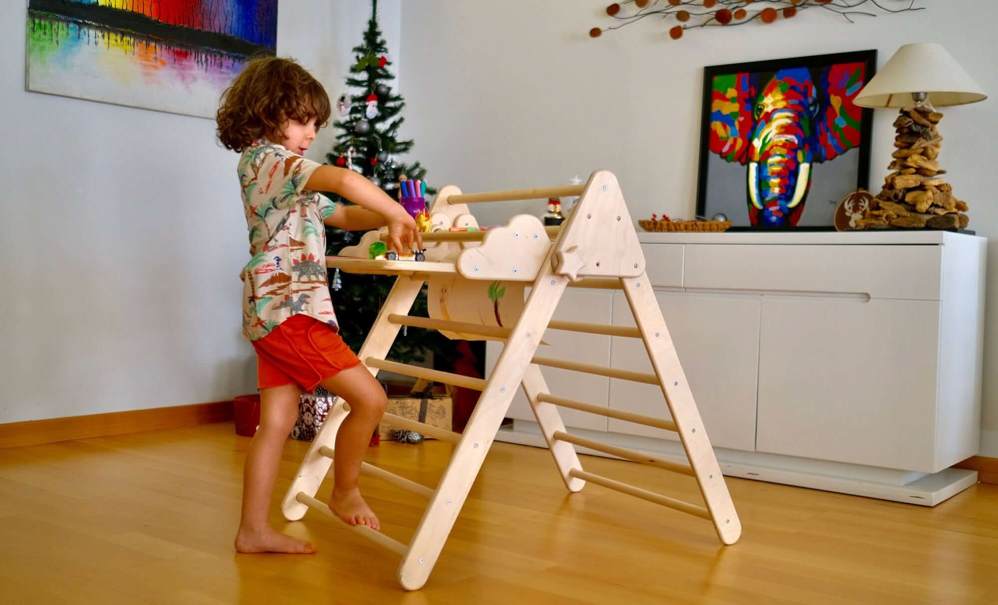 Versatile Montessori Climbing Set With Folding Table And Chair