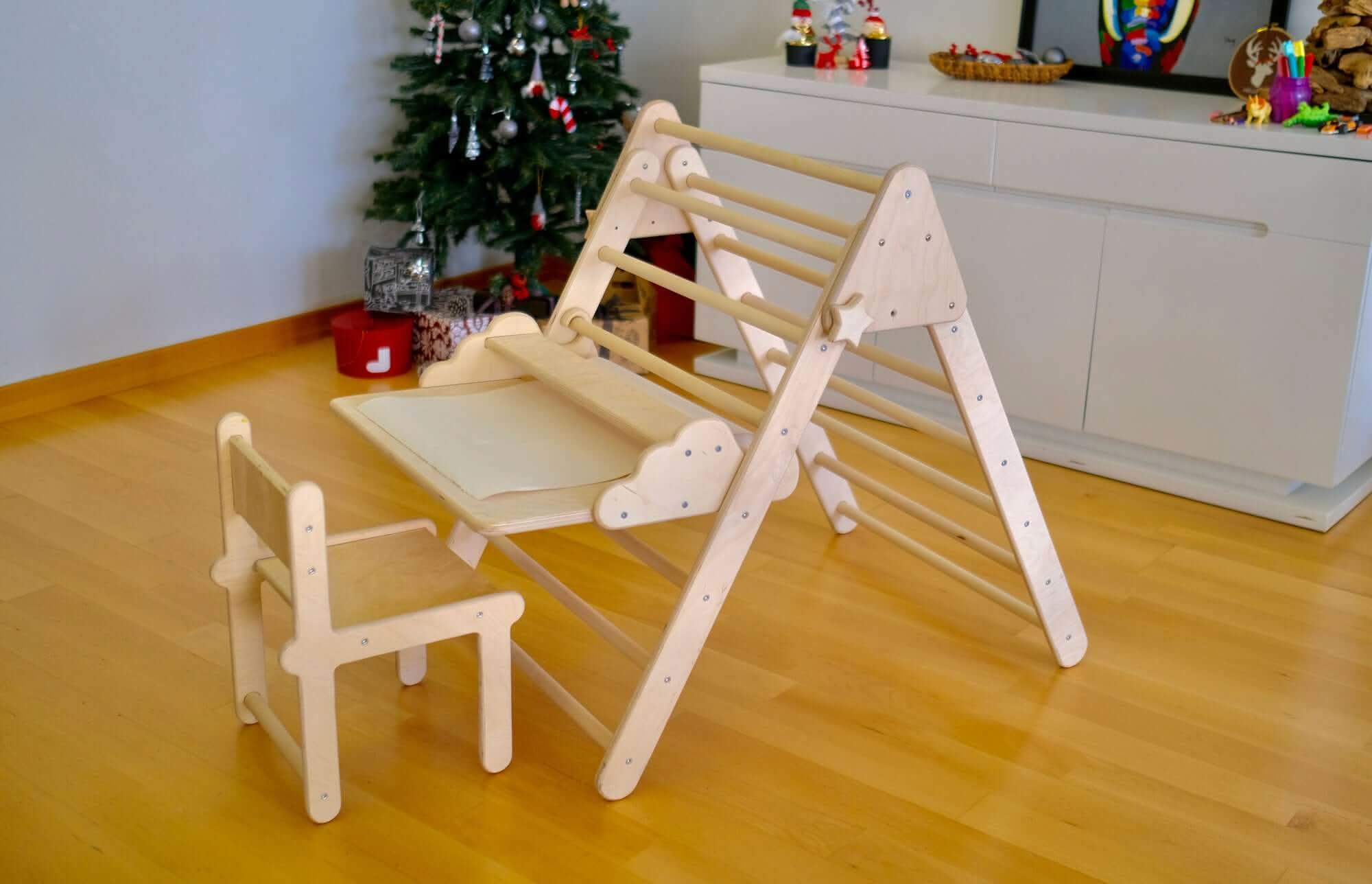 Versatile Montessori Climbing Set With Folding Table And Chair