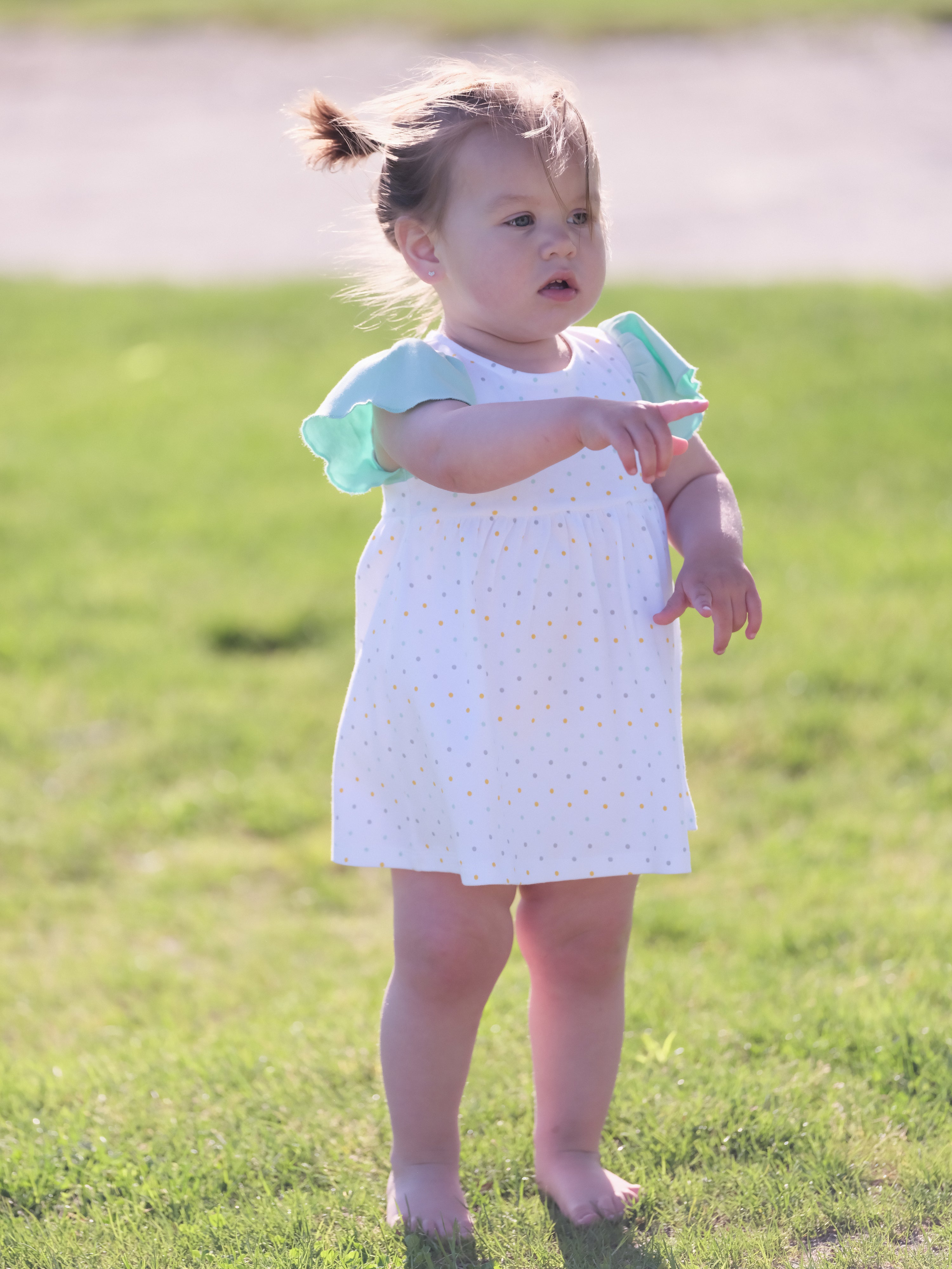 Organic Cotton Alice Ruffled Dress - Polka