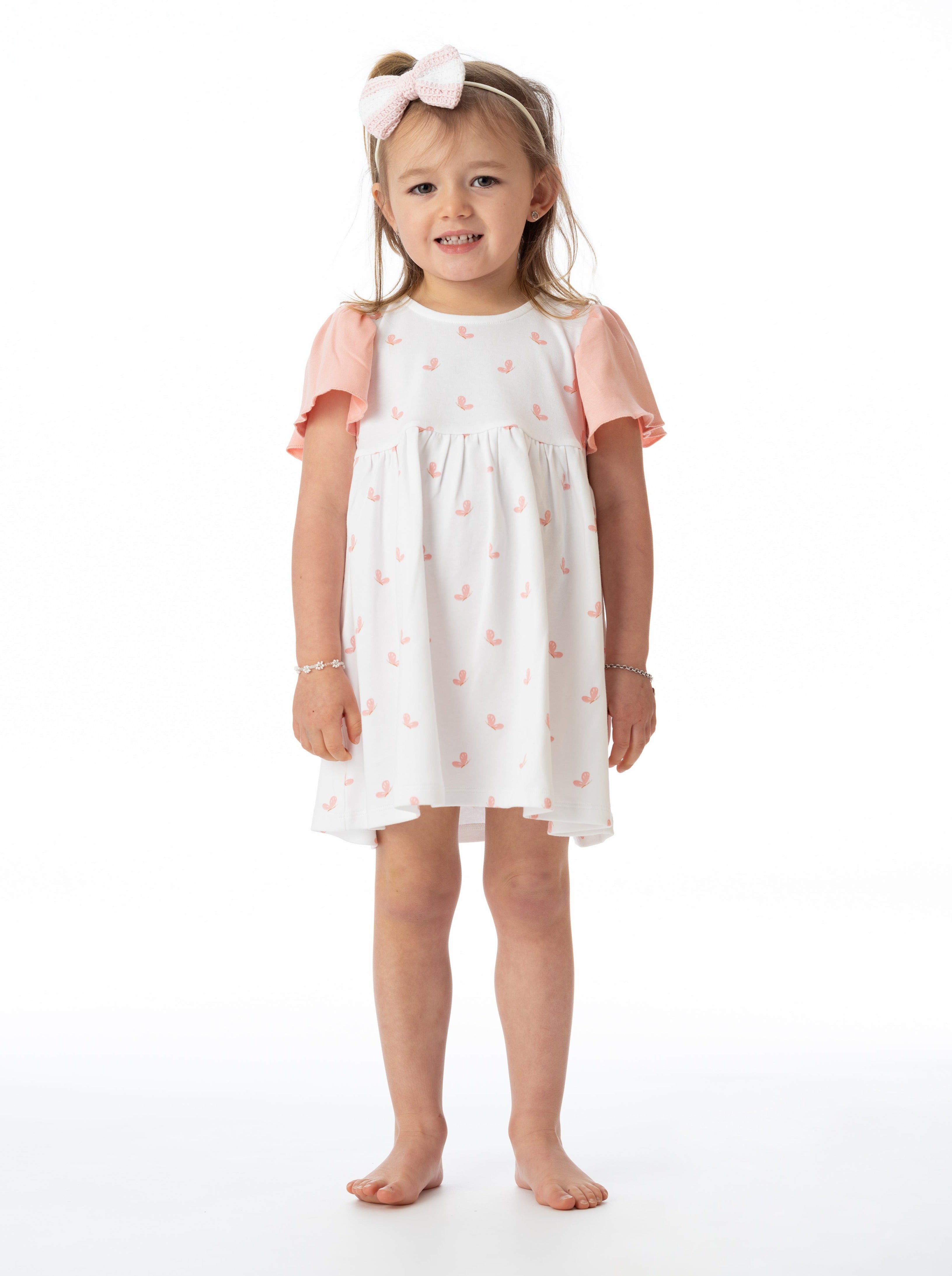 Organic Cotton Alice Ruffled Dress - Butterfly