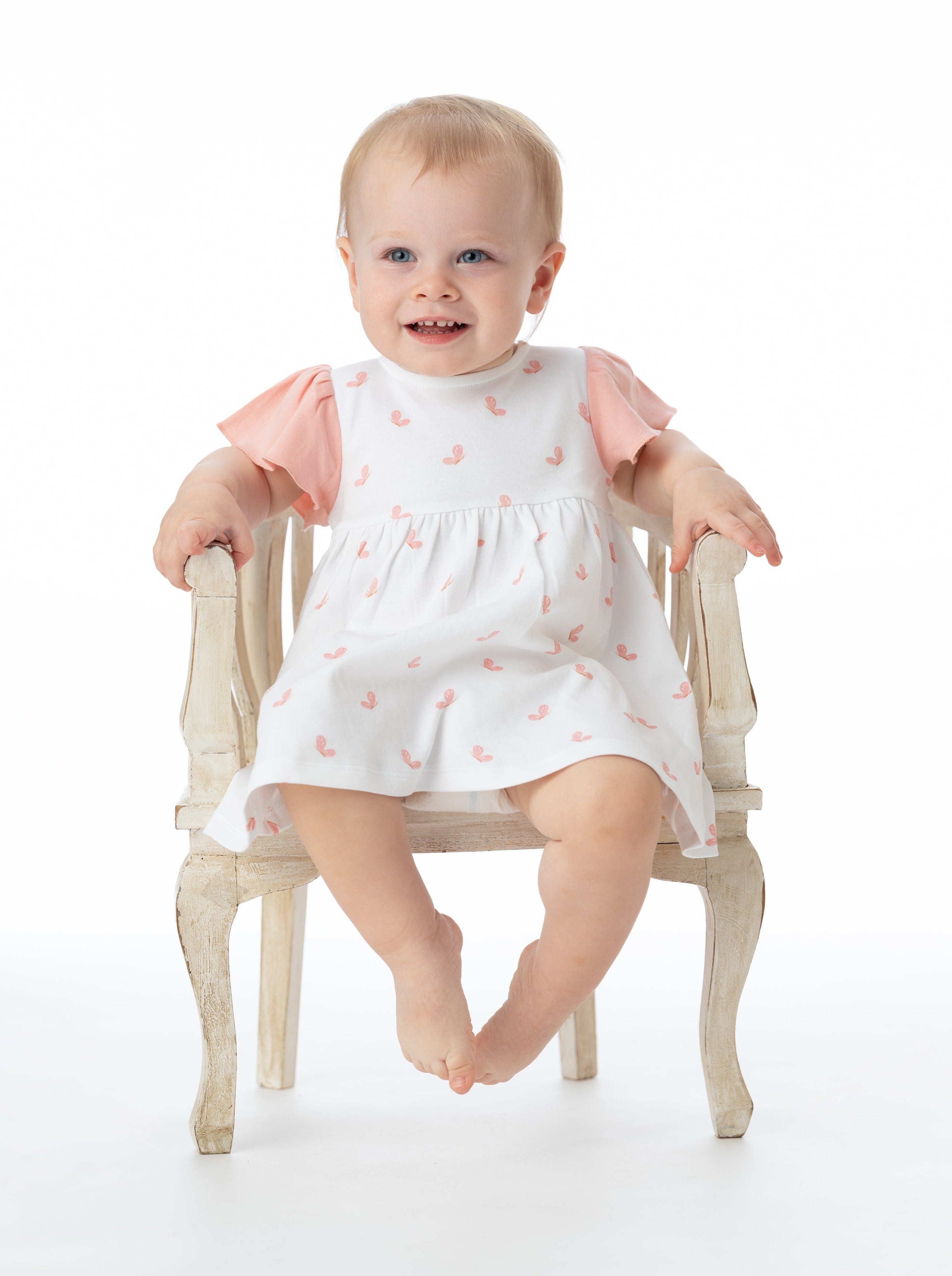 Organic Cotton Alice Ruffled Dress - Butterfly