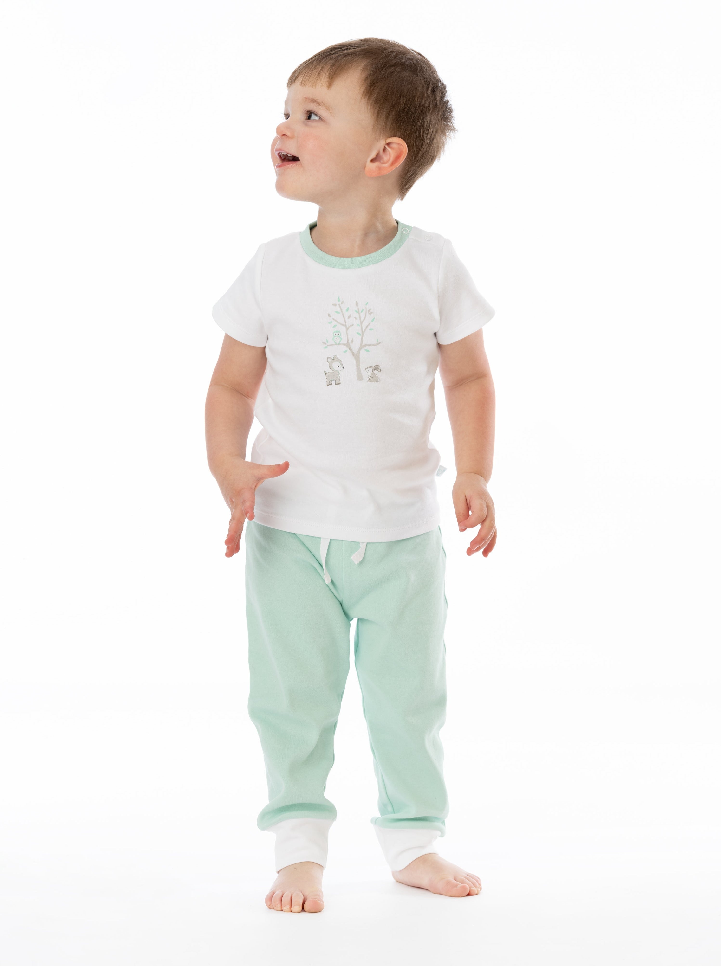 Organic Cotton Jogger Pants - Mint Green