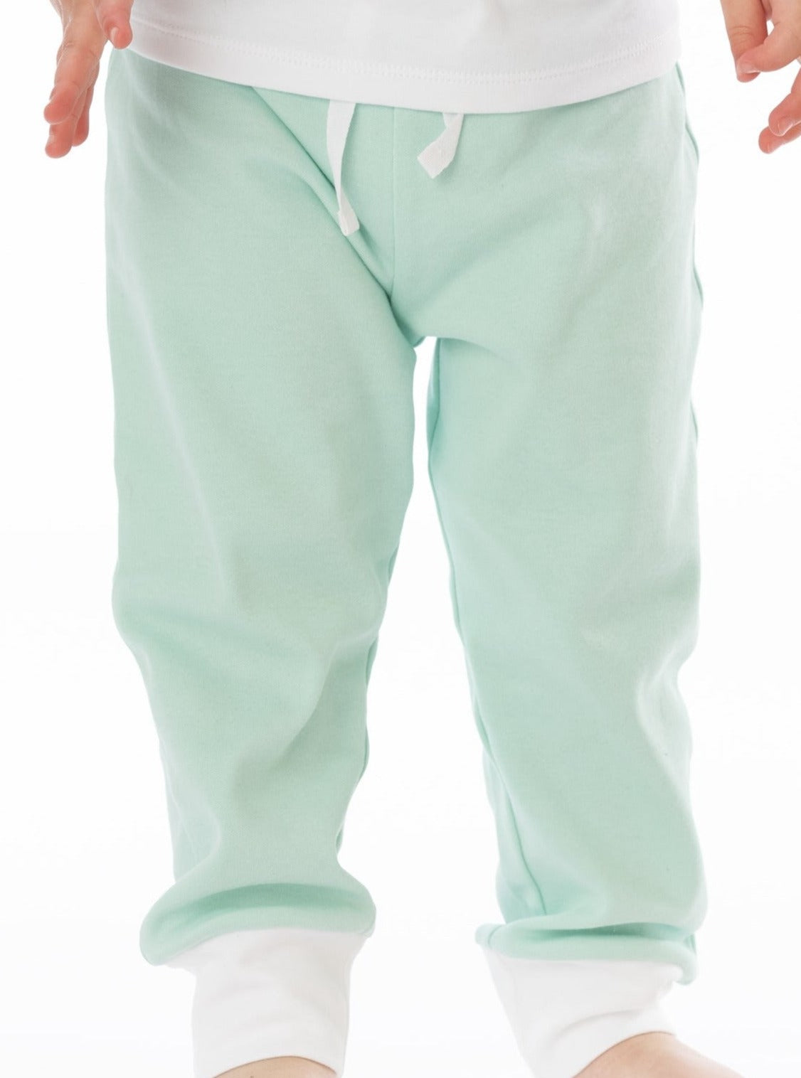 Organic Cotton Jogger Pants - Mint Green