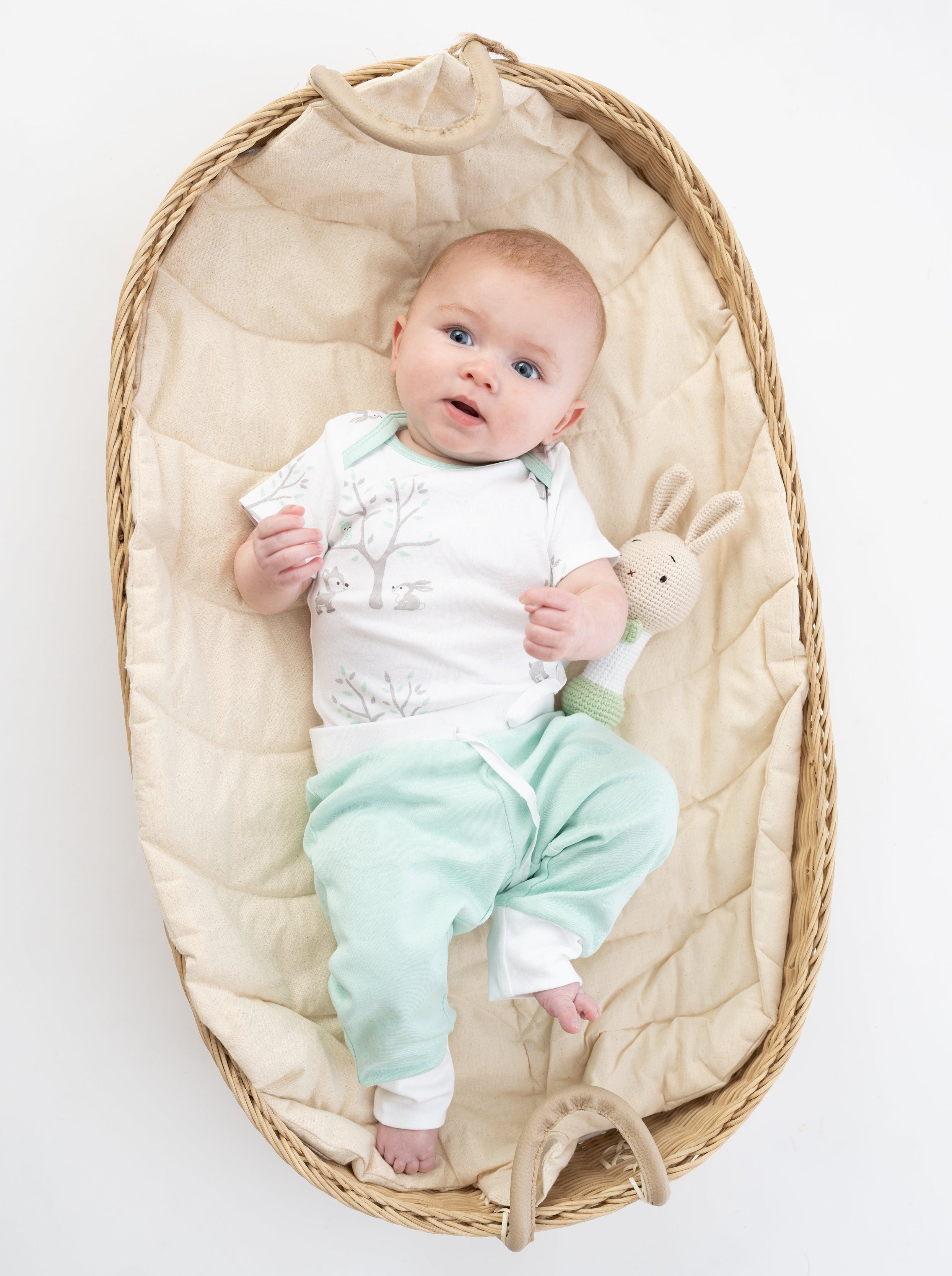 Organic Cotton Jogger Pants - Mint Green