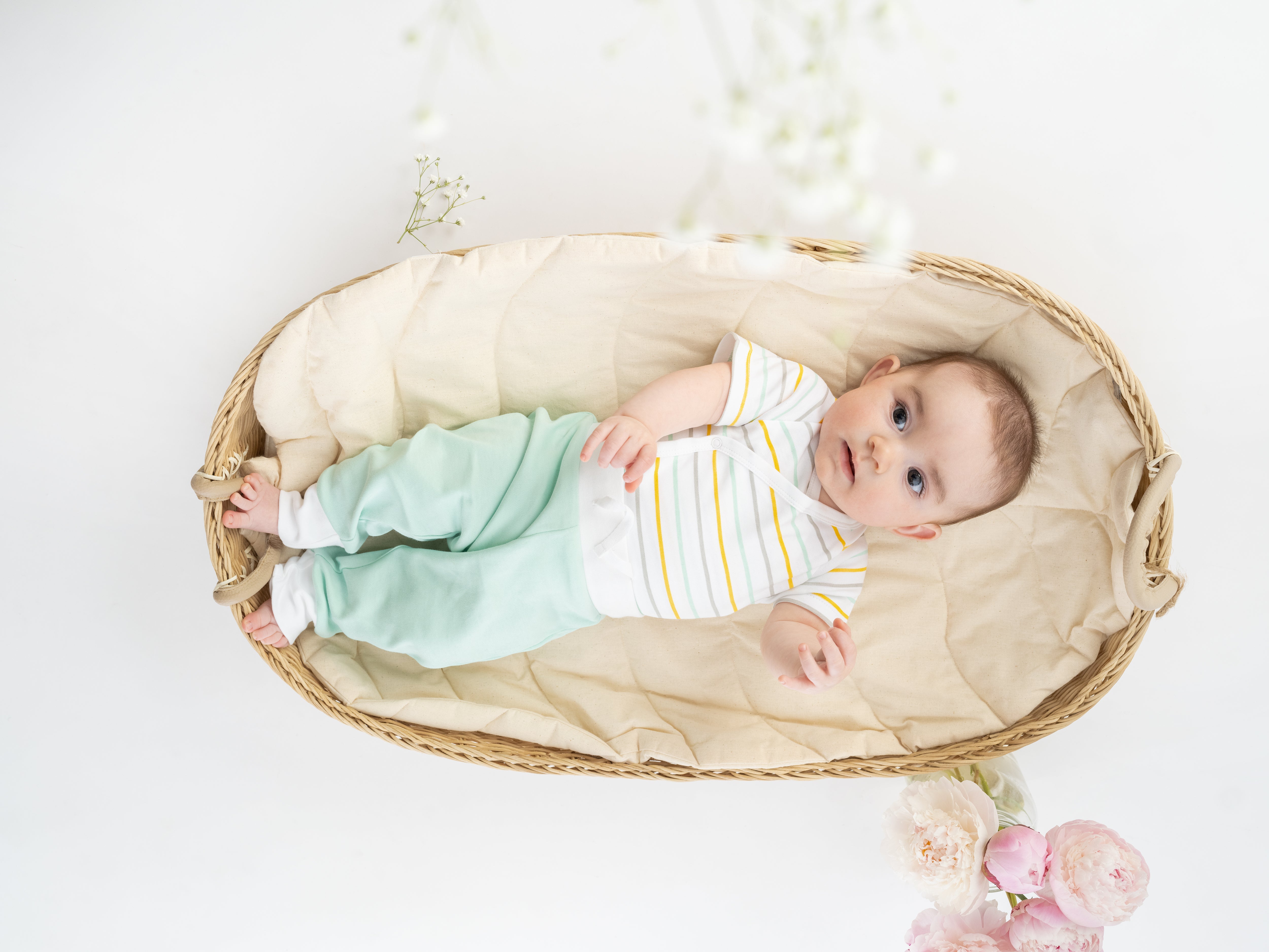 Organic Cotton Jogger Pants - Mint Green