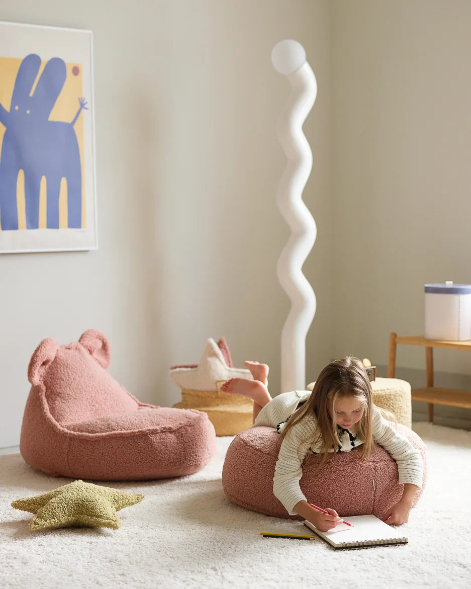 Guava Bear Beanbag And Ottoman Set