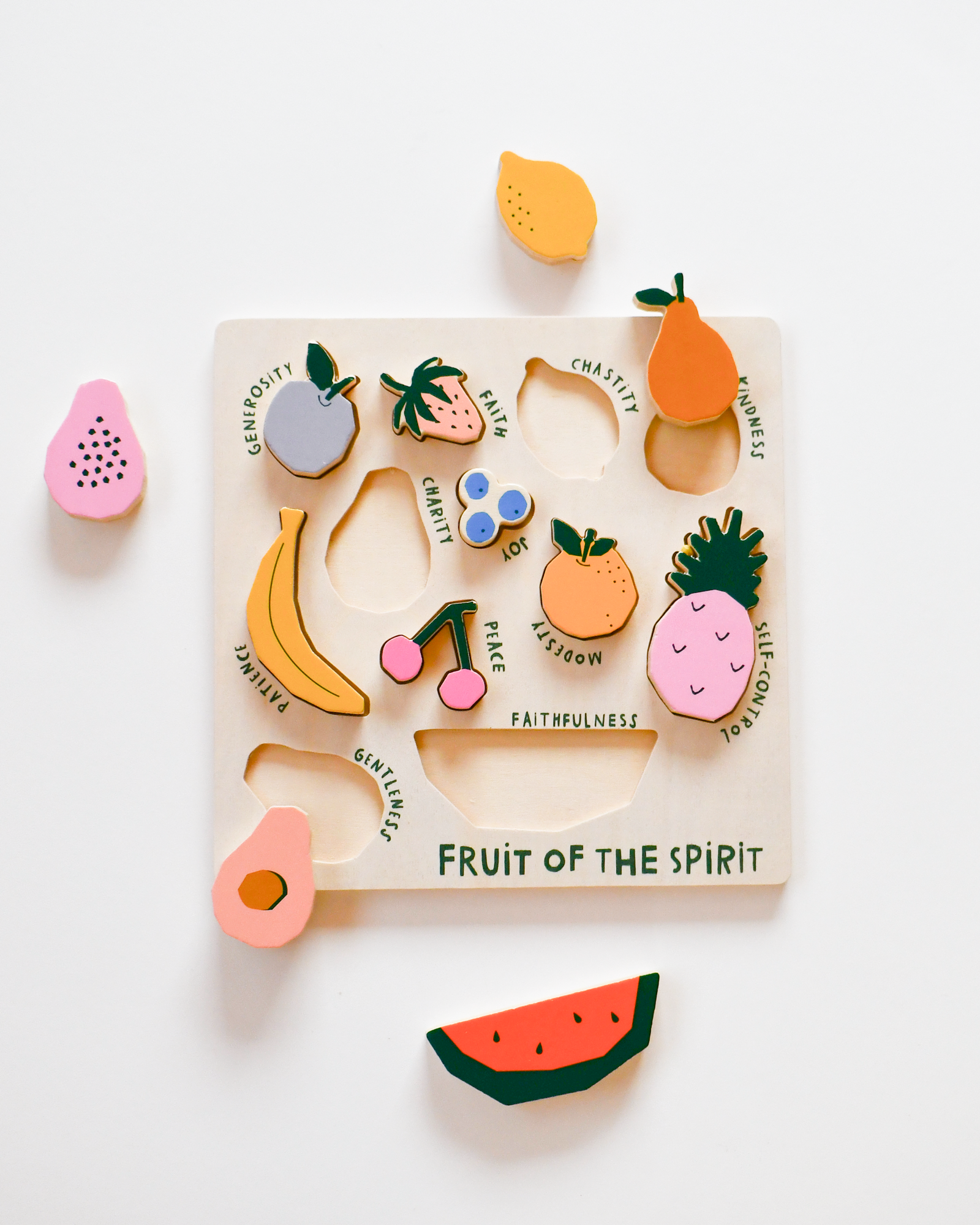 Catholic Fruit Of The Spirit Wooden Puzzle