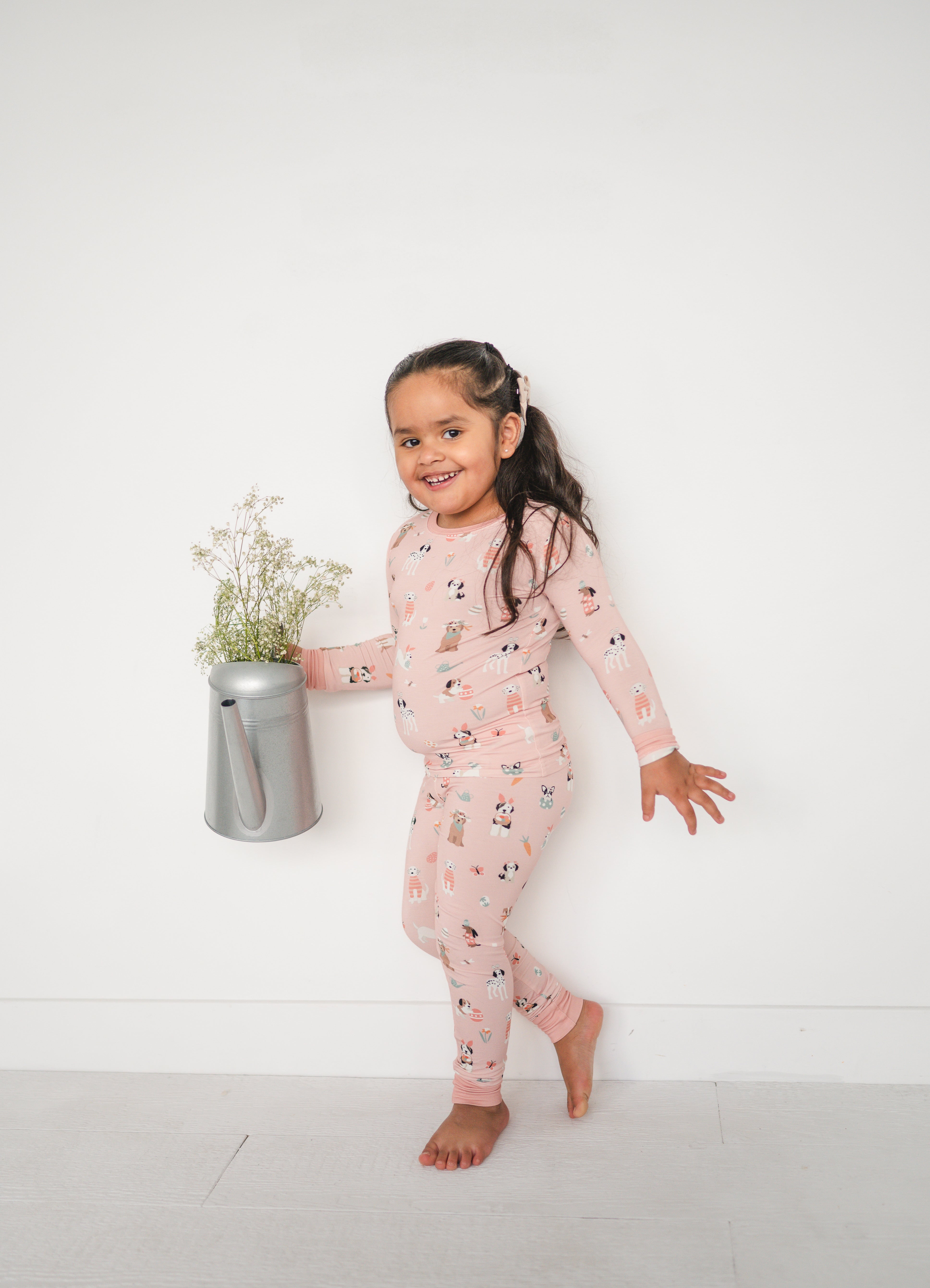 Puppy Egg Hunt (long Sleeve Pj) - Pink