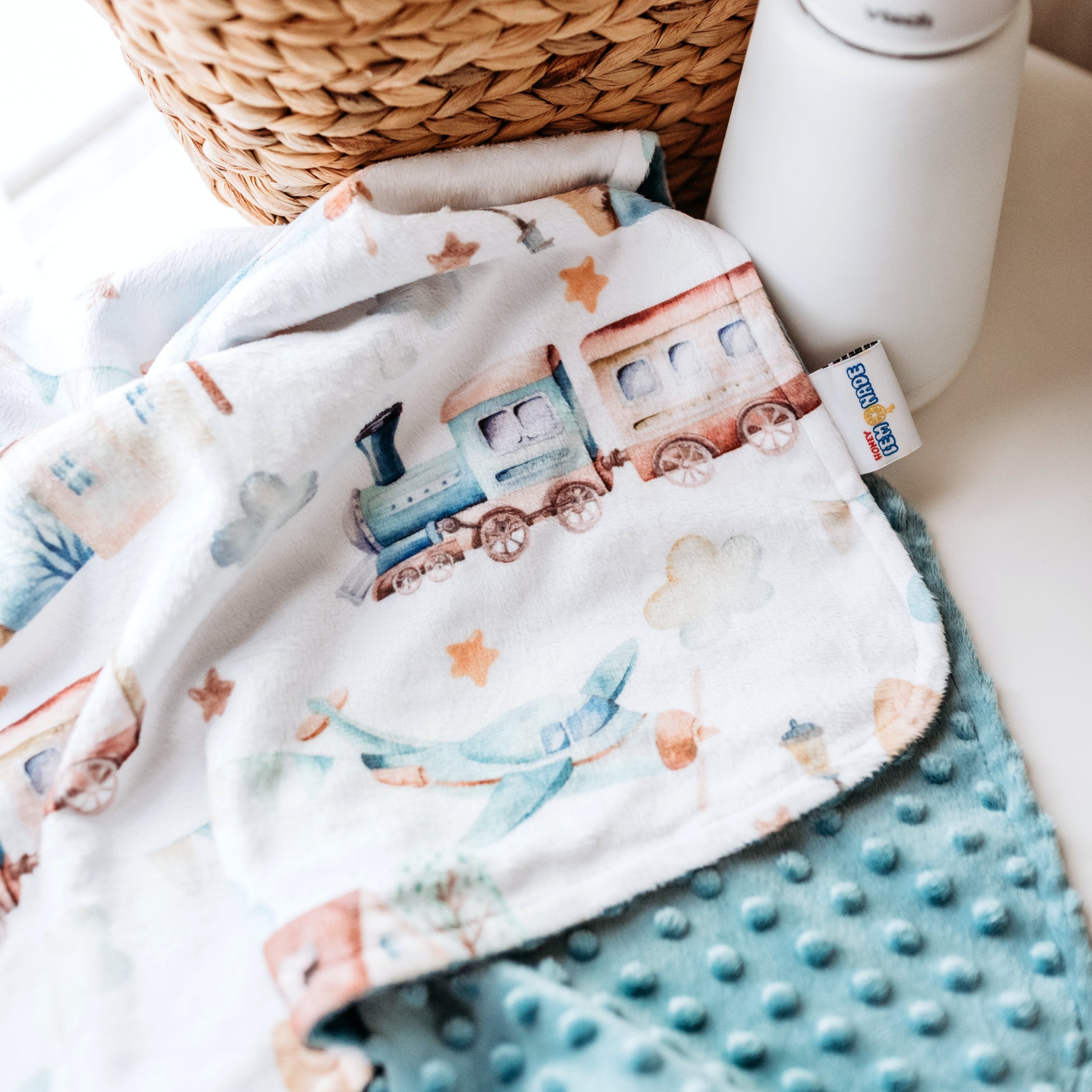 Planes, Trains, Automobiles Minky Baby Blanket