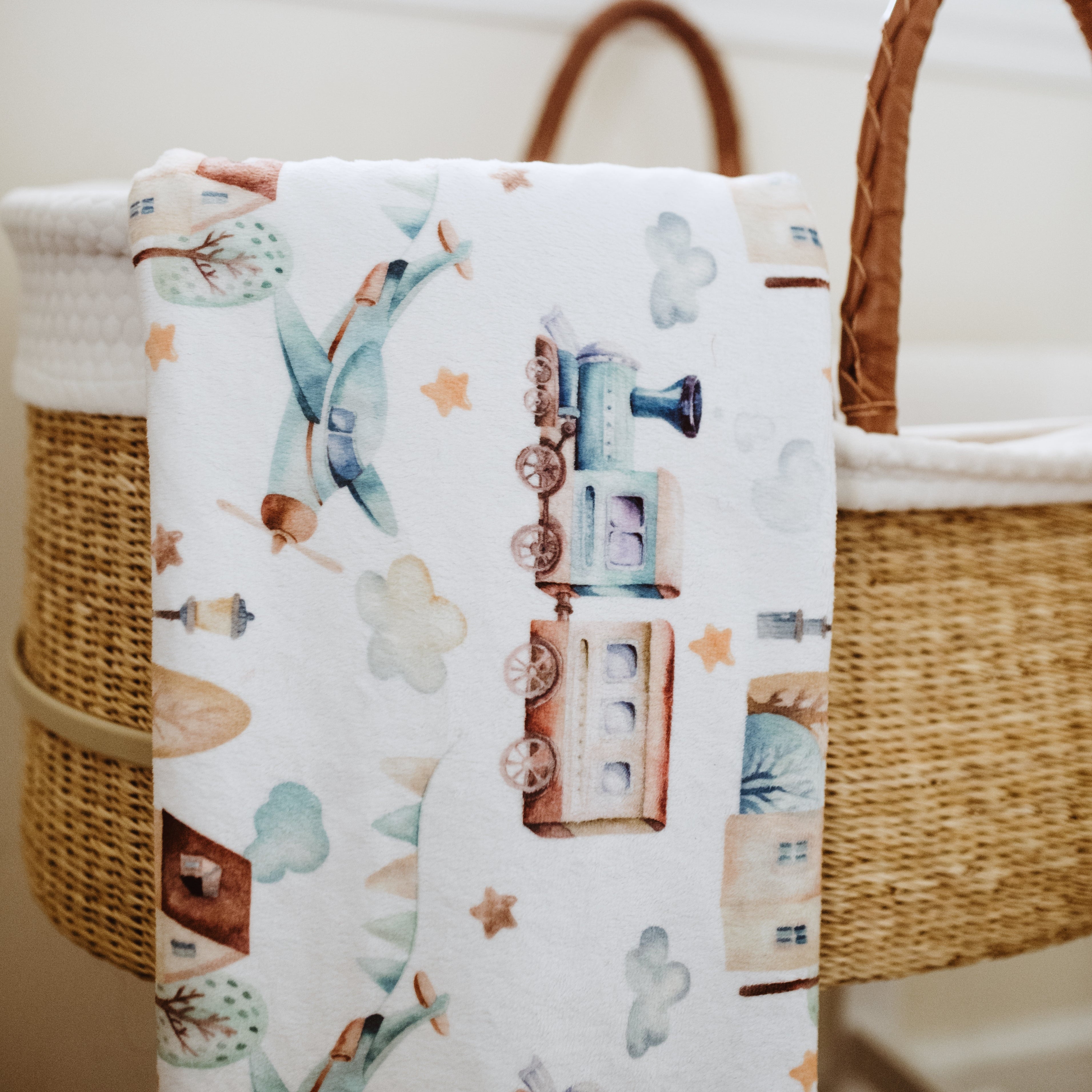 Planes, Trains, Automobiles Minky Baby Blanket