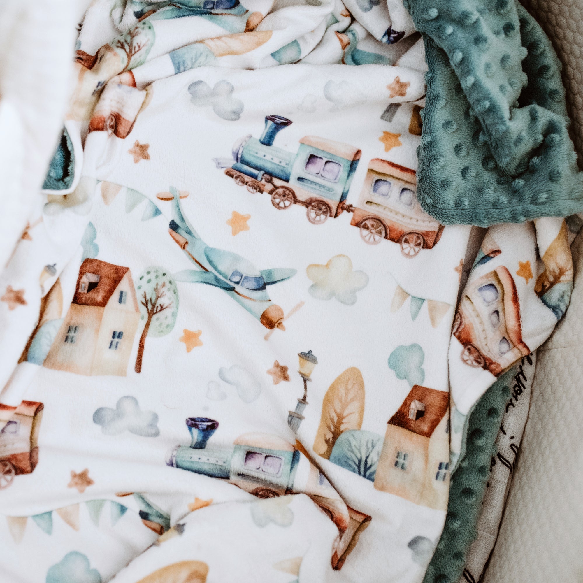 Planes, Trains, Automobiles Minky Baby Blanket