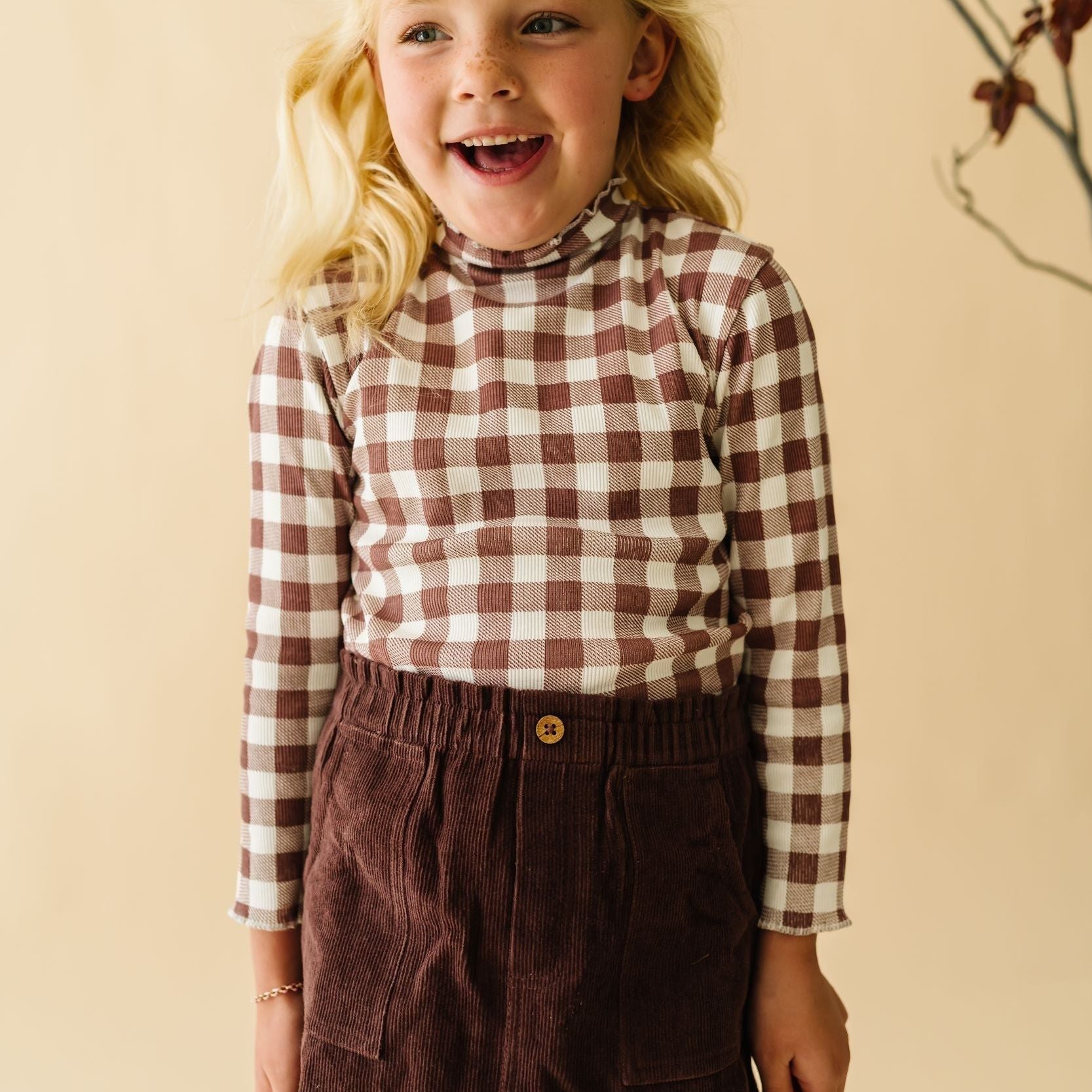 Organic Tee And Corduroy Skirt Set - Plum