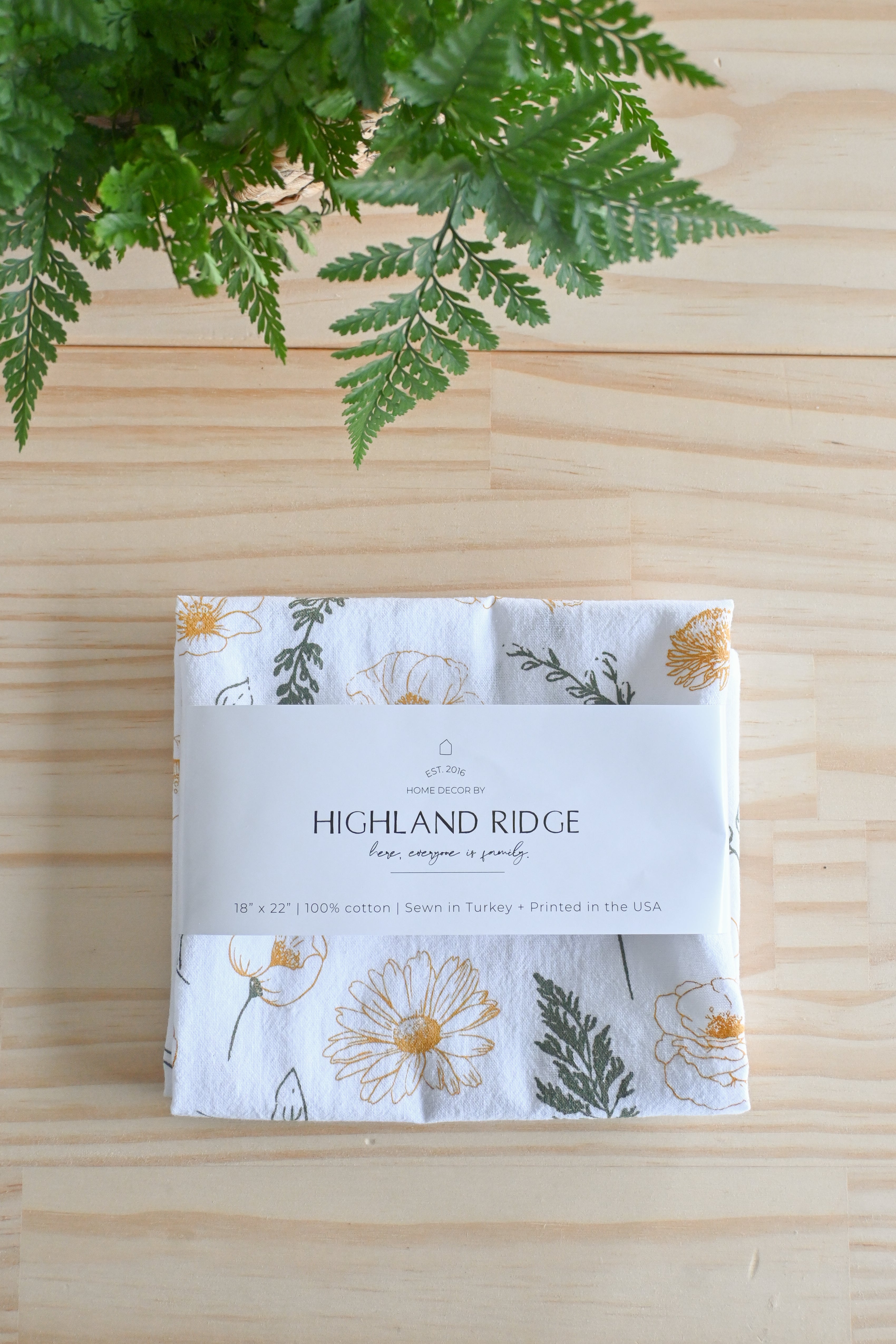 Flower Garden Tea Towel