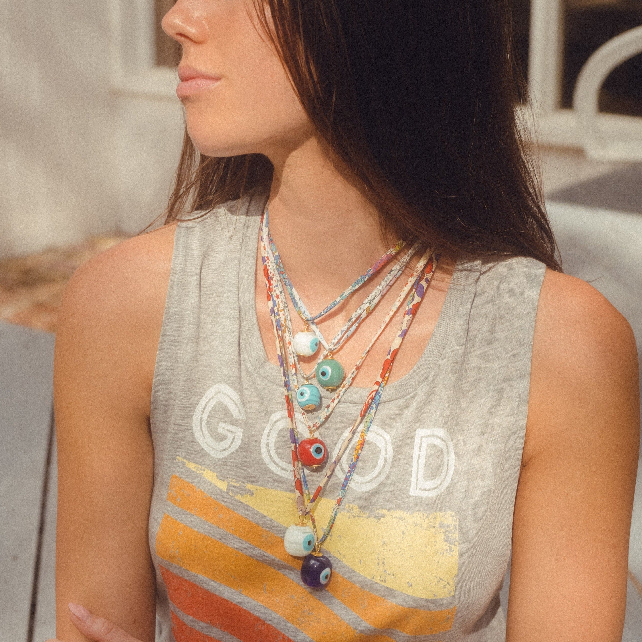 Liberty Evil Eye Pendant Necklace