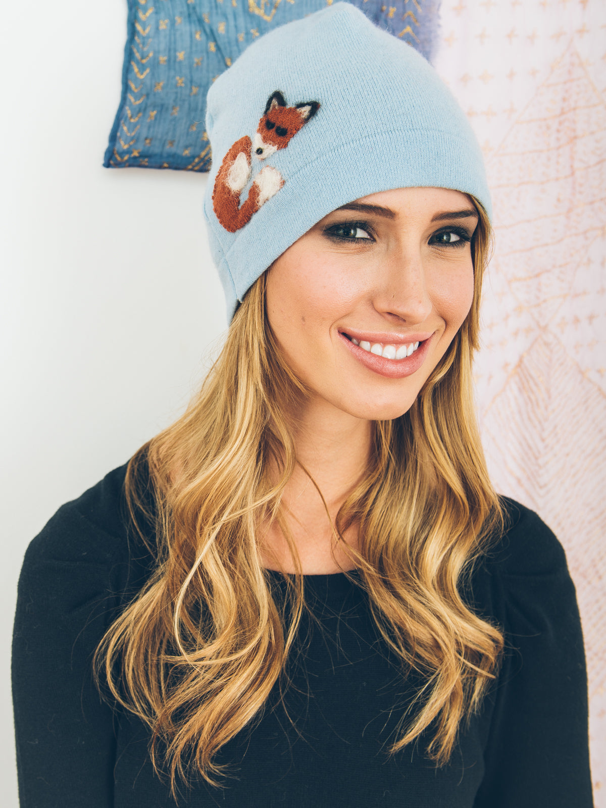 Sleeping Fox Cashmere Hat - Adult/big Kid
