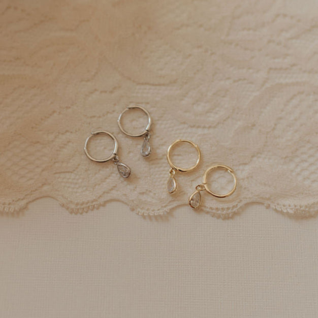 April Raindrop Dangle Hoops