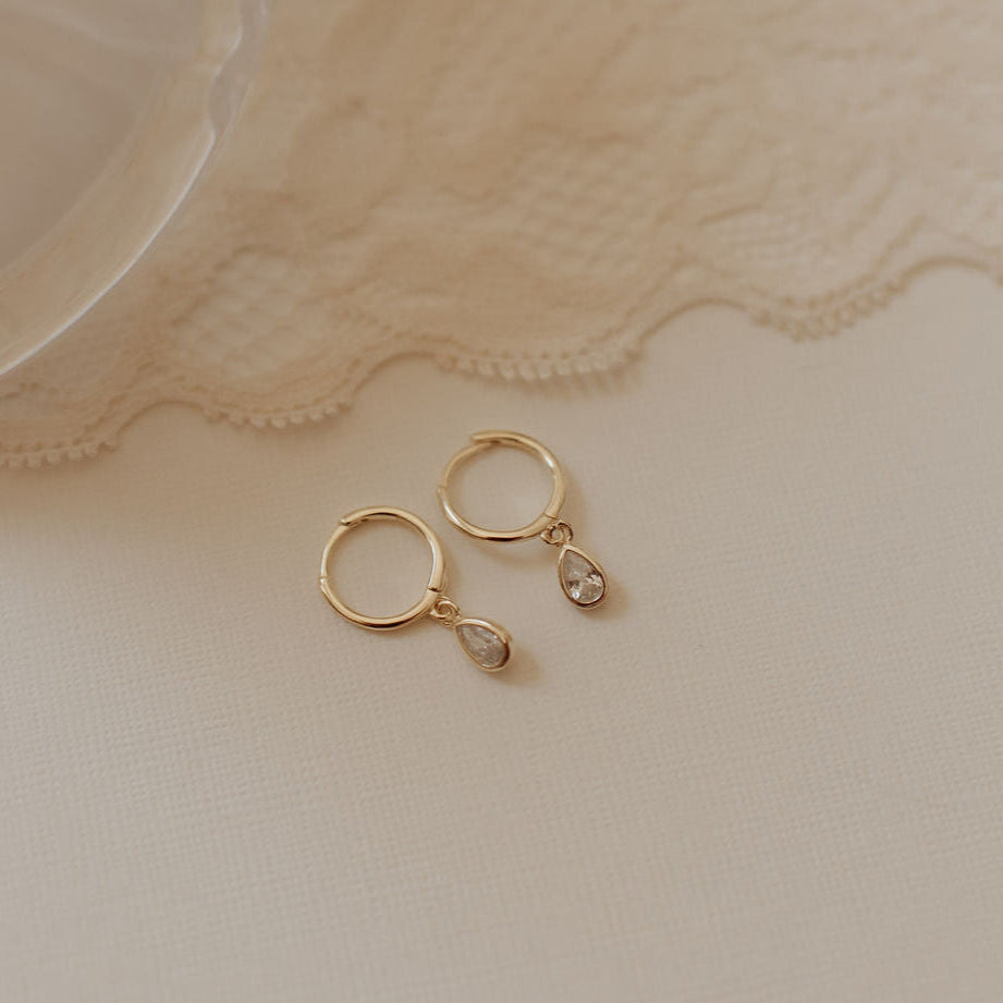 April Raindrop Dangle Hoops