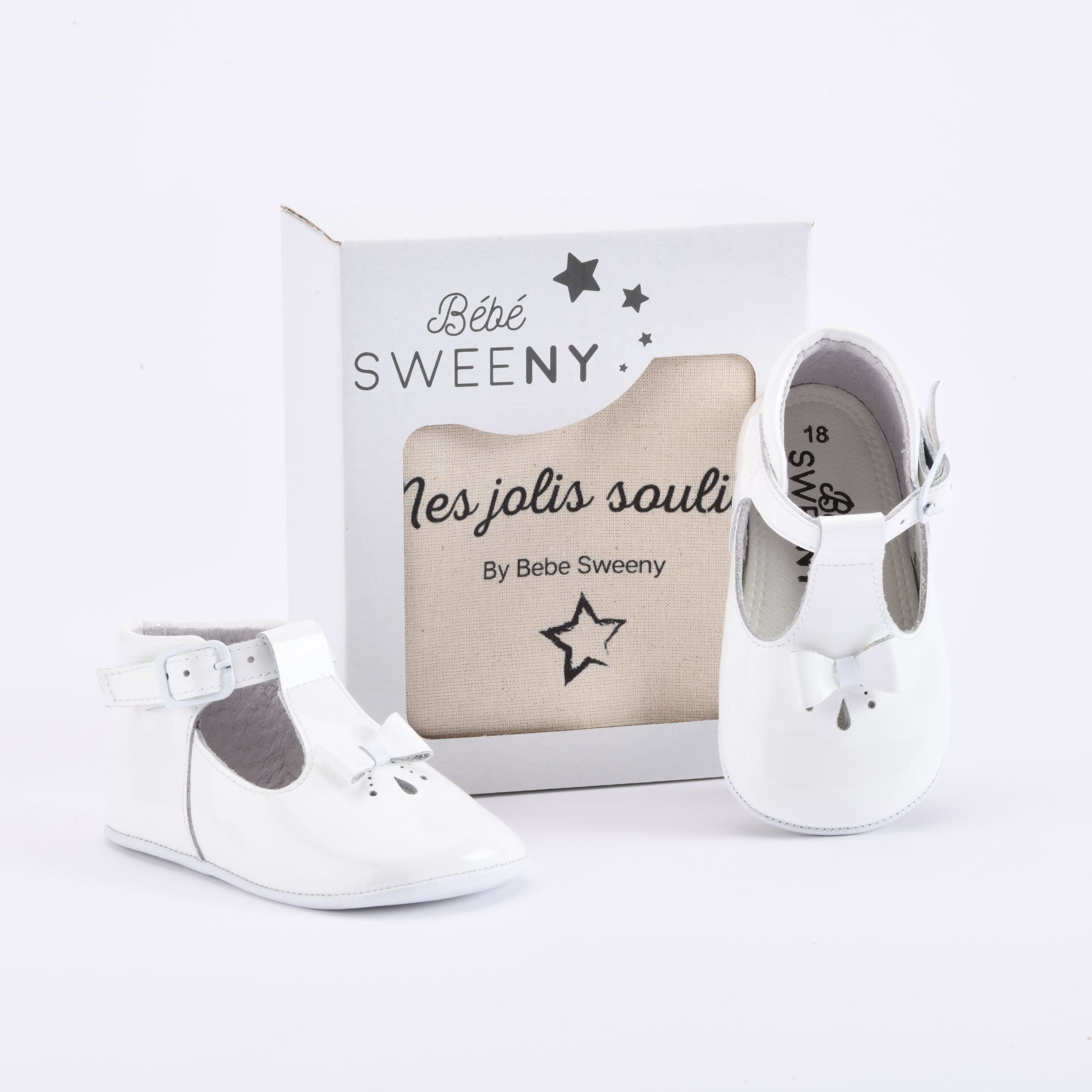 Baby Girls White Patent Leather Pre-walker Shoes